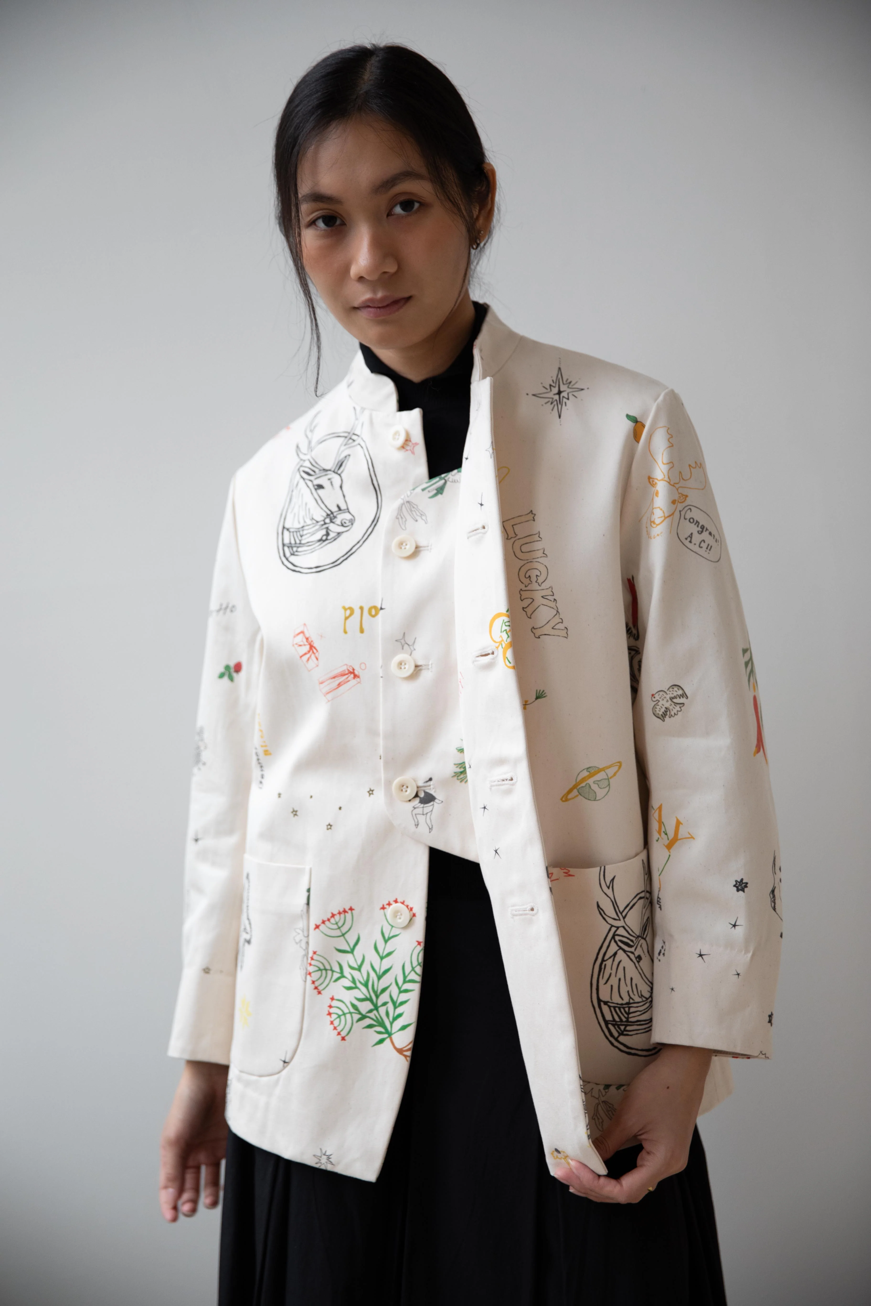 Aseedonclöud | Seiyakou Uniform Jacket in Off White - Image 25