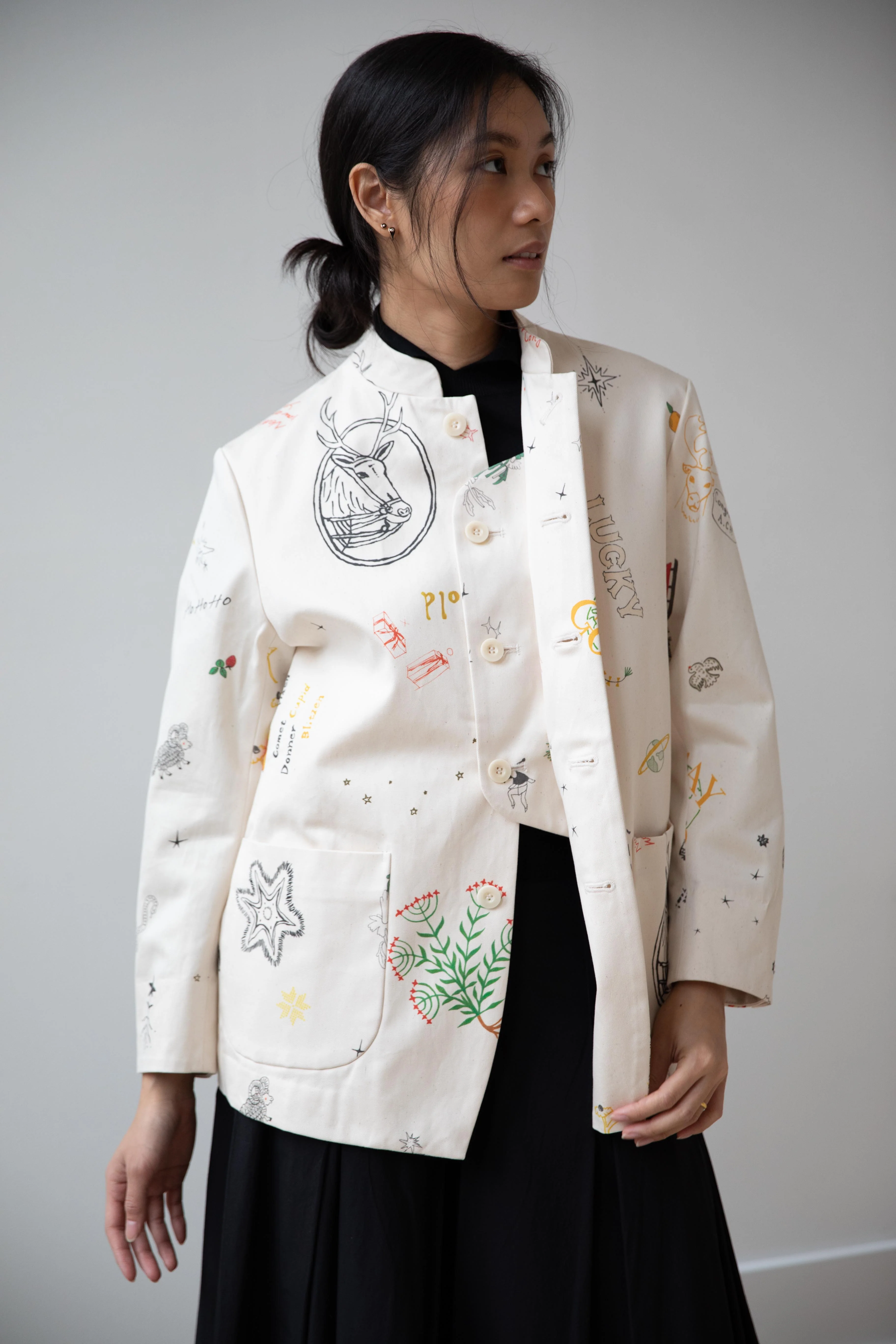 Aseedonclöud | Seiyakou Uniform Jacket in Off White - Image 26
