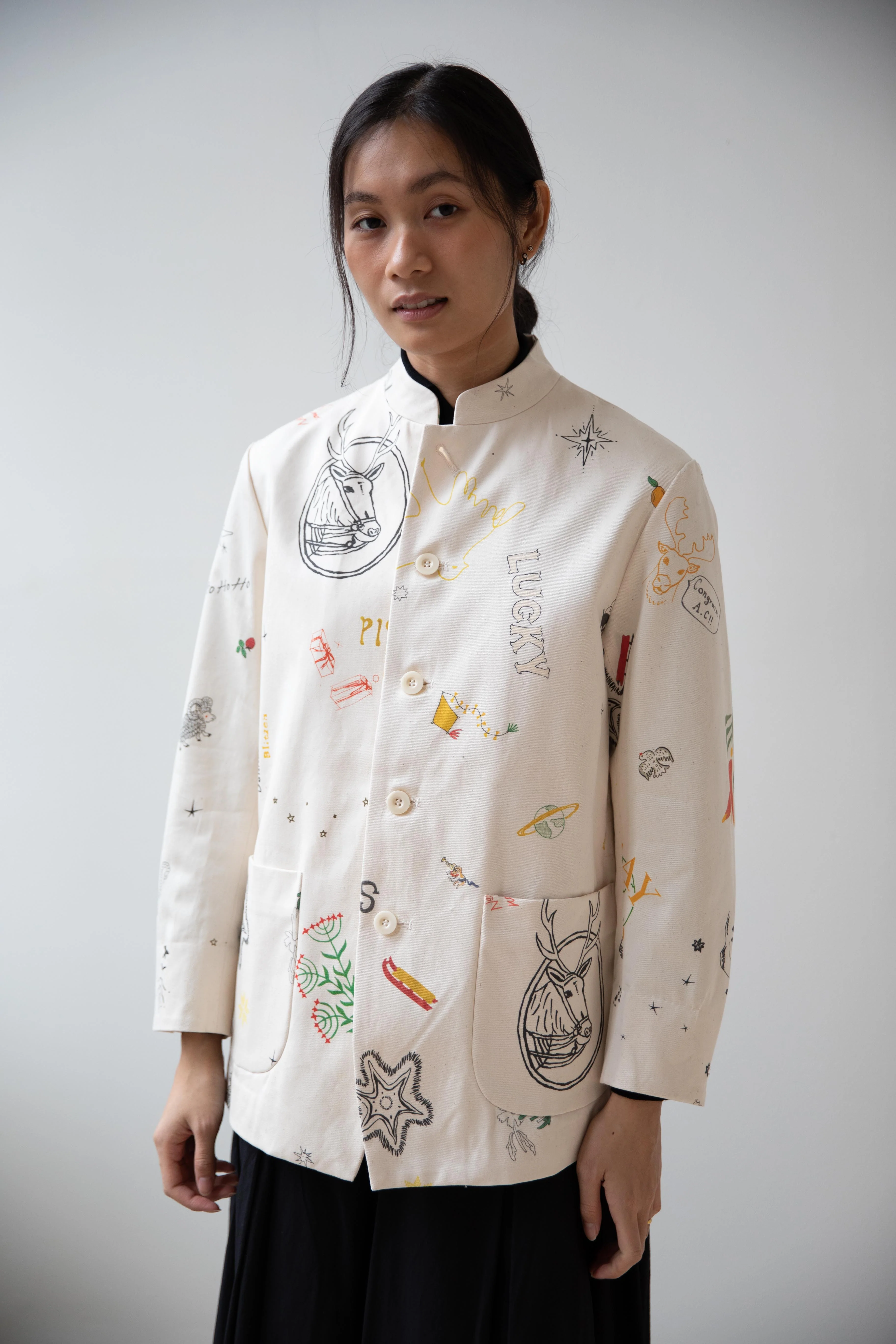 Aseedonclöud | Seiyakou Uniform Jacket in Off White - Image 31