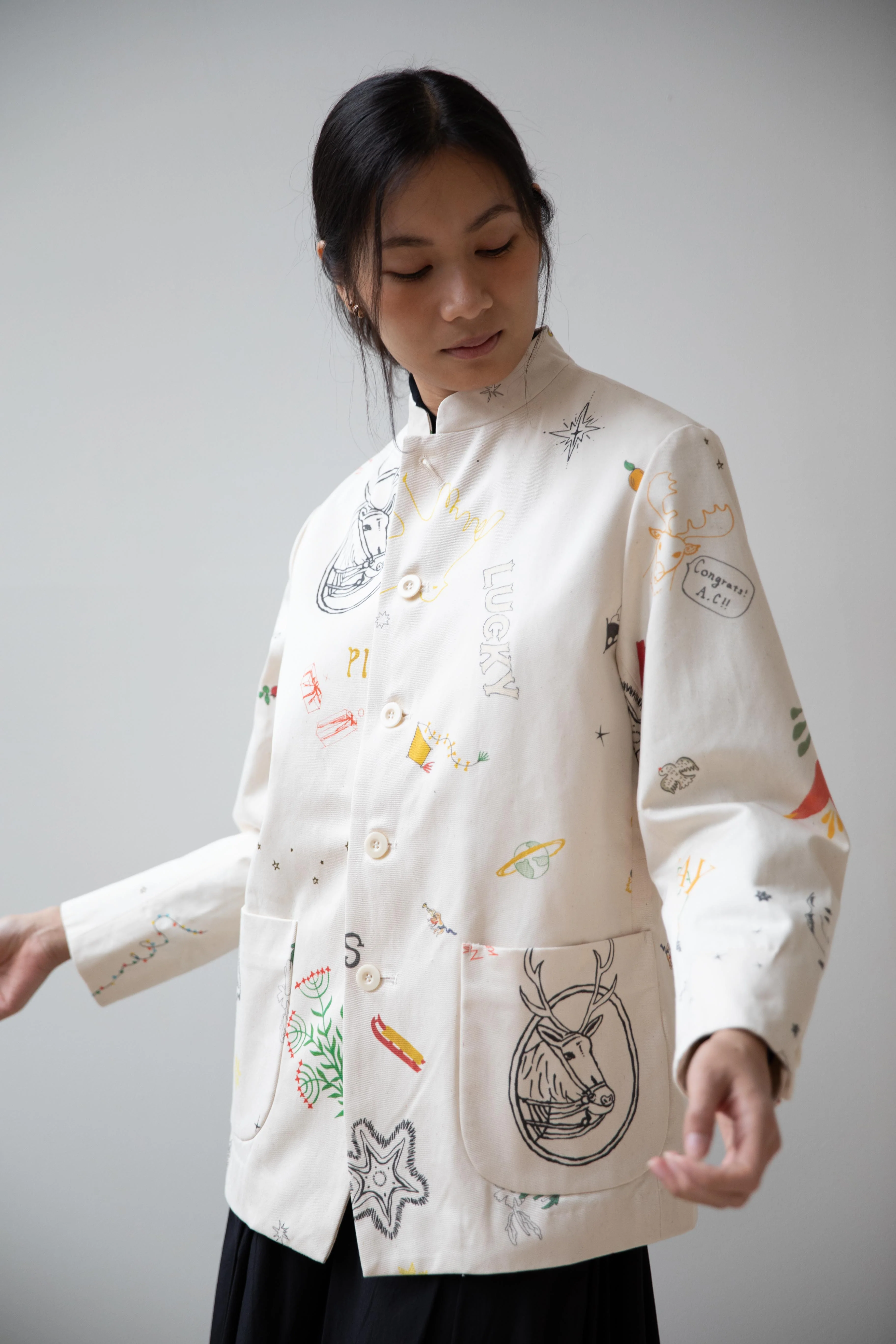 Aseedonclöud | Seiyakou Uniform Jacket in Off White - Image 33