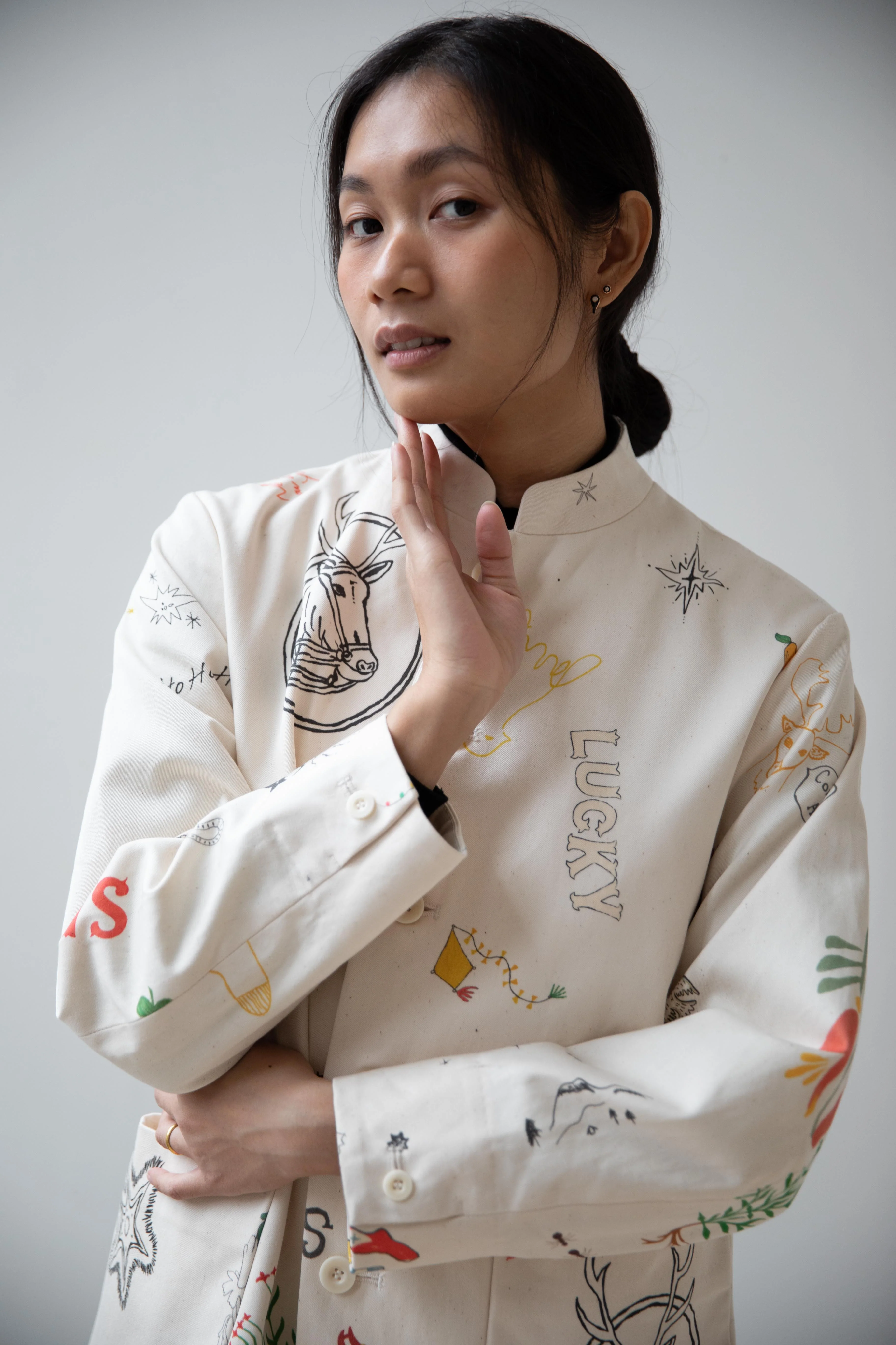 Aseedonclöud | Seiyakou Uniform Jacket in Off White - Image 34