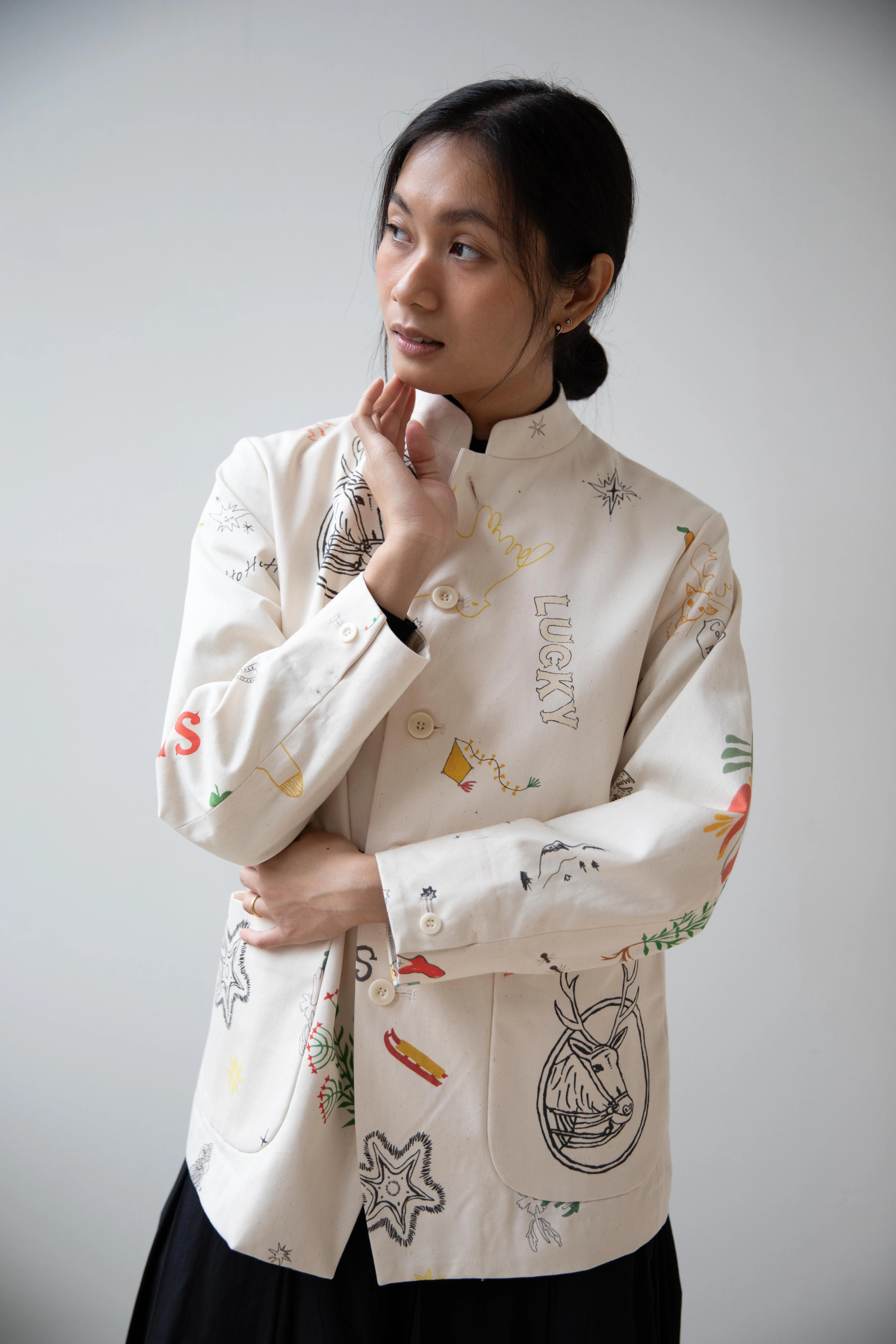 Aseedonclöud | Seiyakou Uniform Jacket in Off White - Image 35