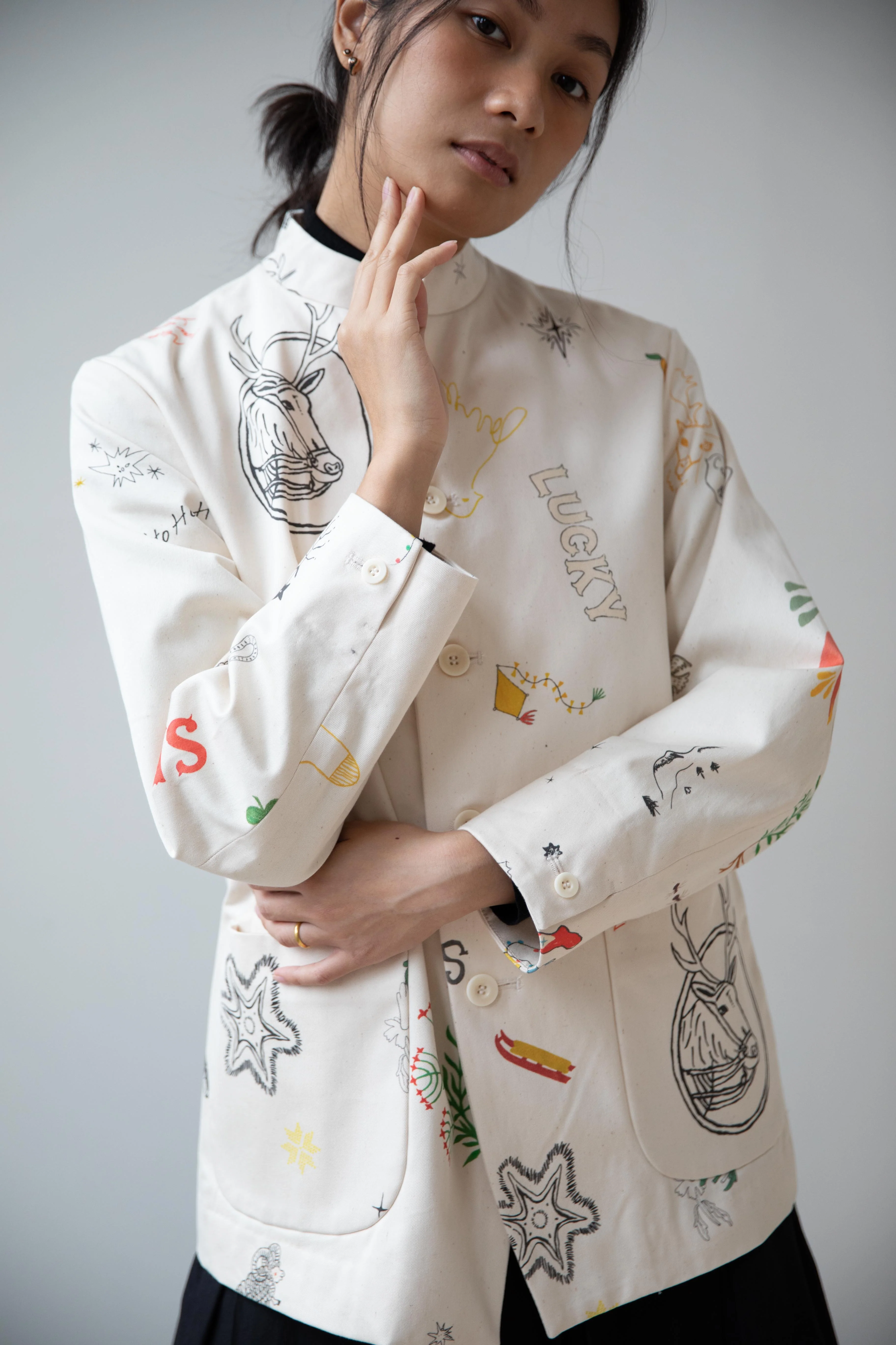 Aseedonclöud | Seiyakou Uniform Jacket in Off White - Image 36