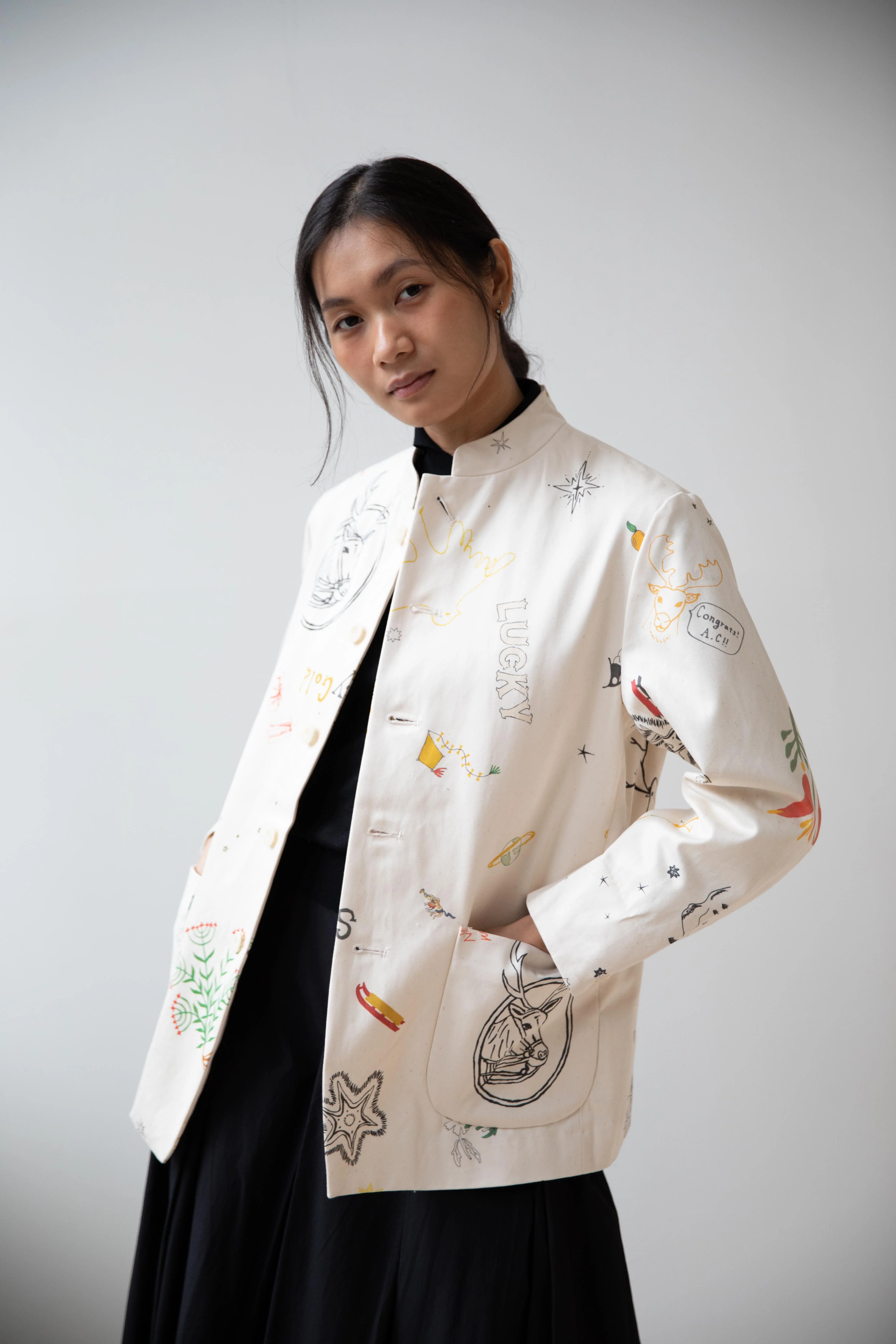 Aseedonclöud | Seiyakou Uniform Jacket in Off White - Image 4