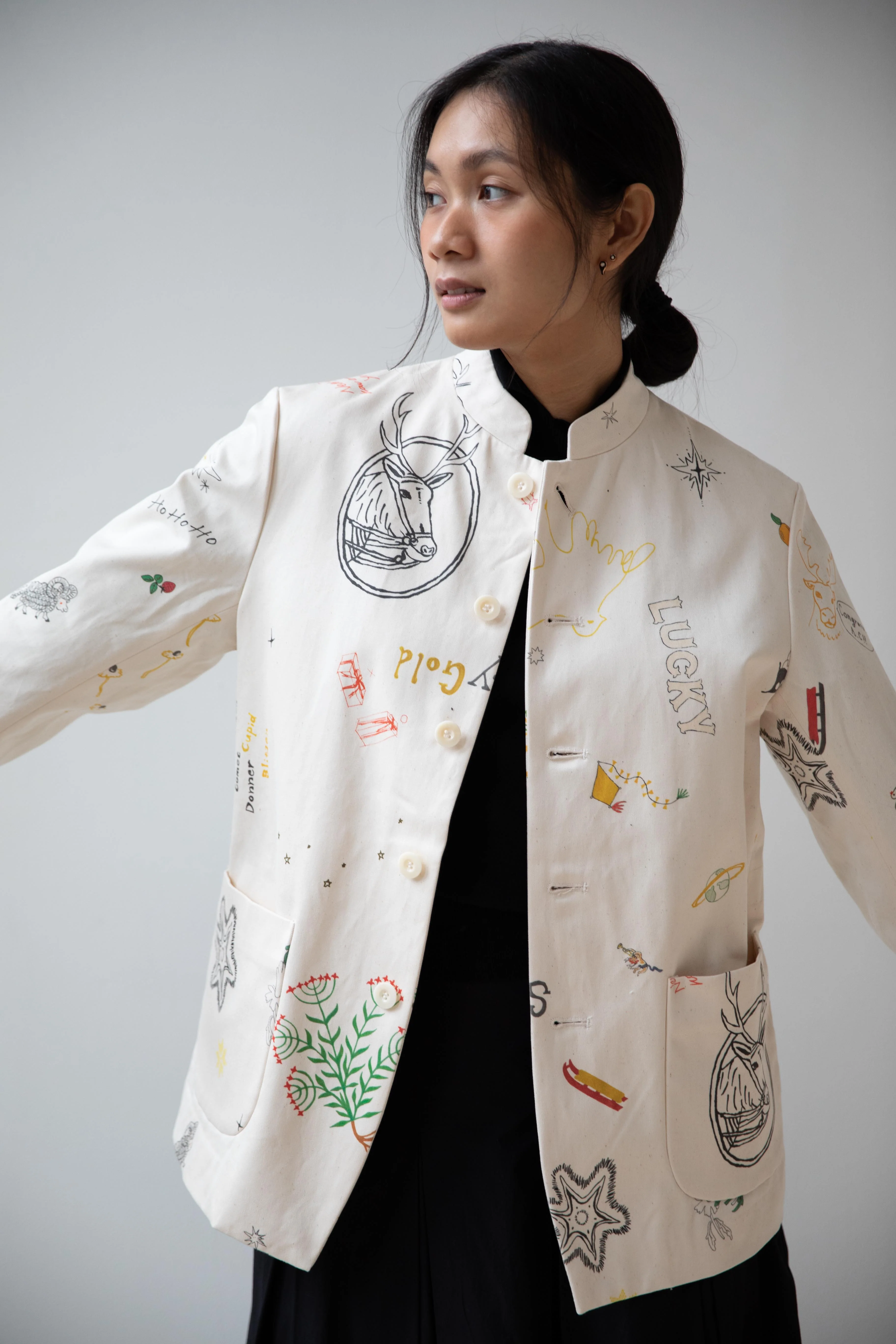 Aseedonclöud | Seiyakou Uniform Jacket in Off White - Image 7