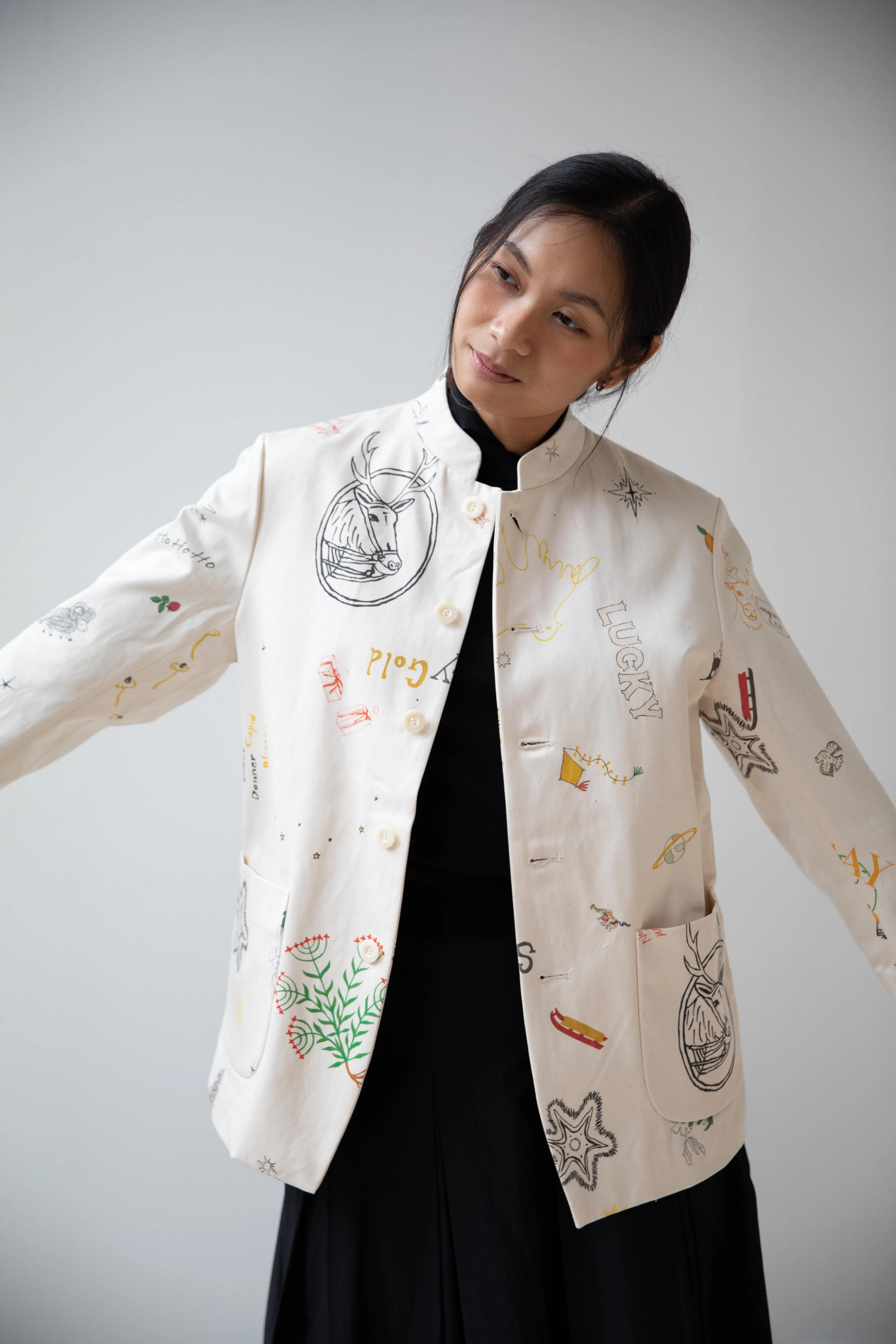 Aseedonclöud | Seiyakou Uniform Jacket in Off White - Image 8