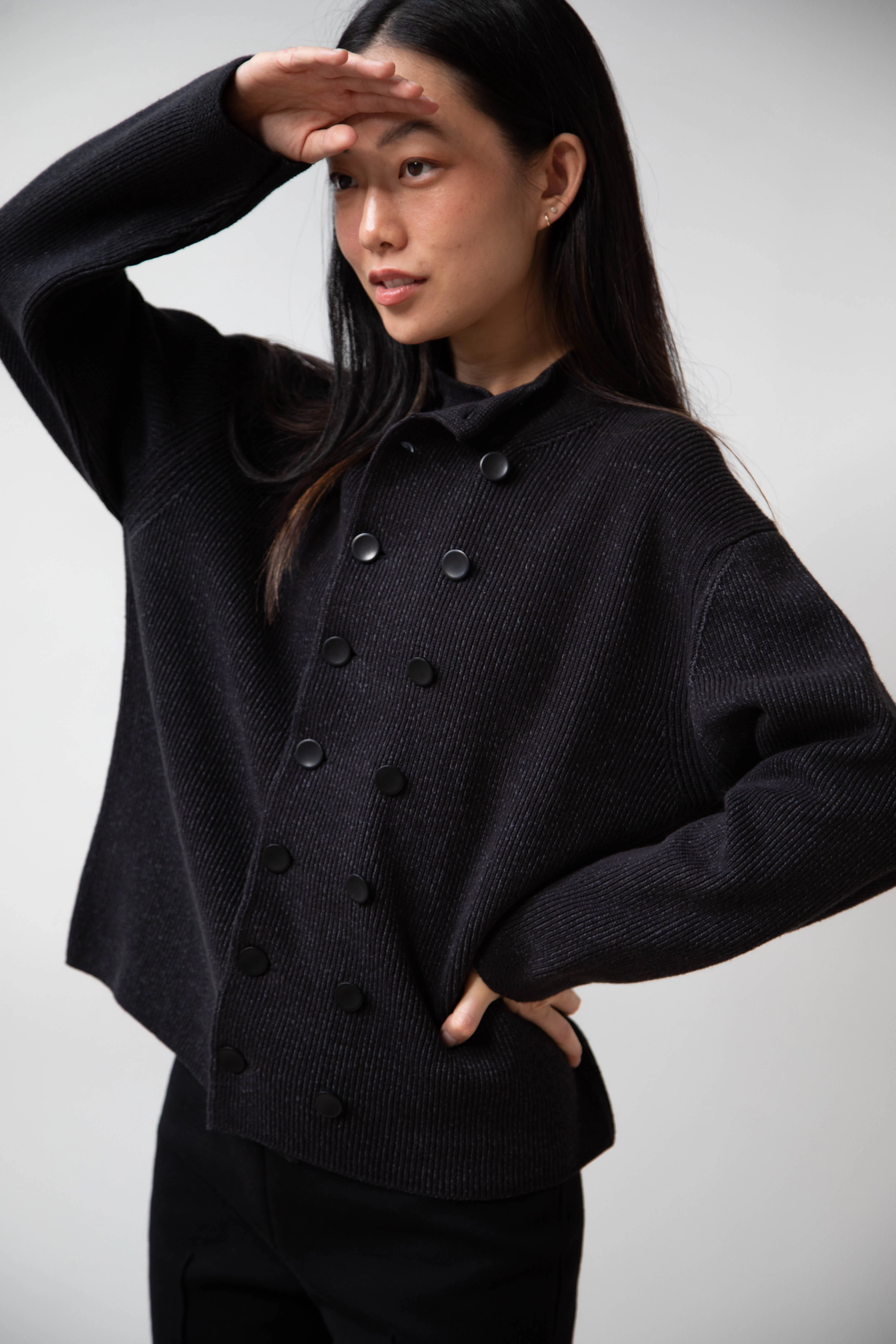 Aseedonclöud | Tea Garden Knit Jacket in Black - Image 4
