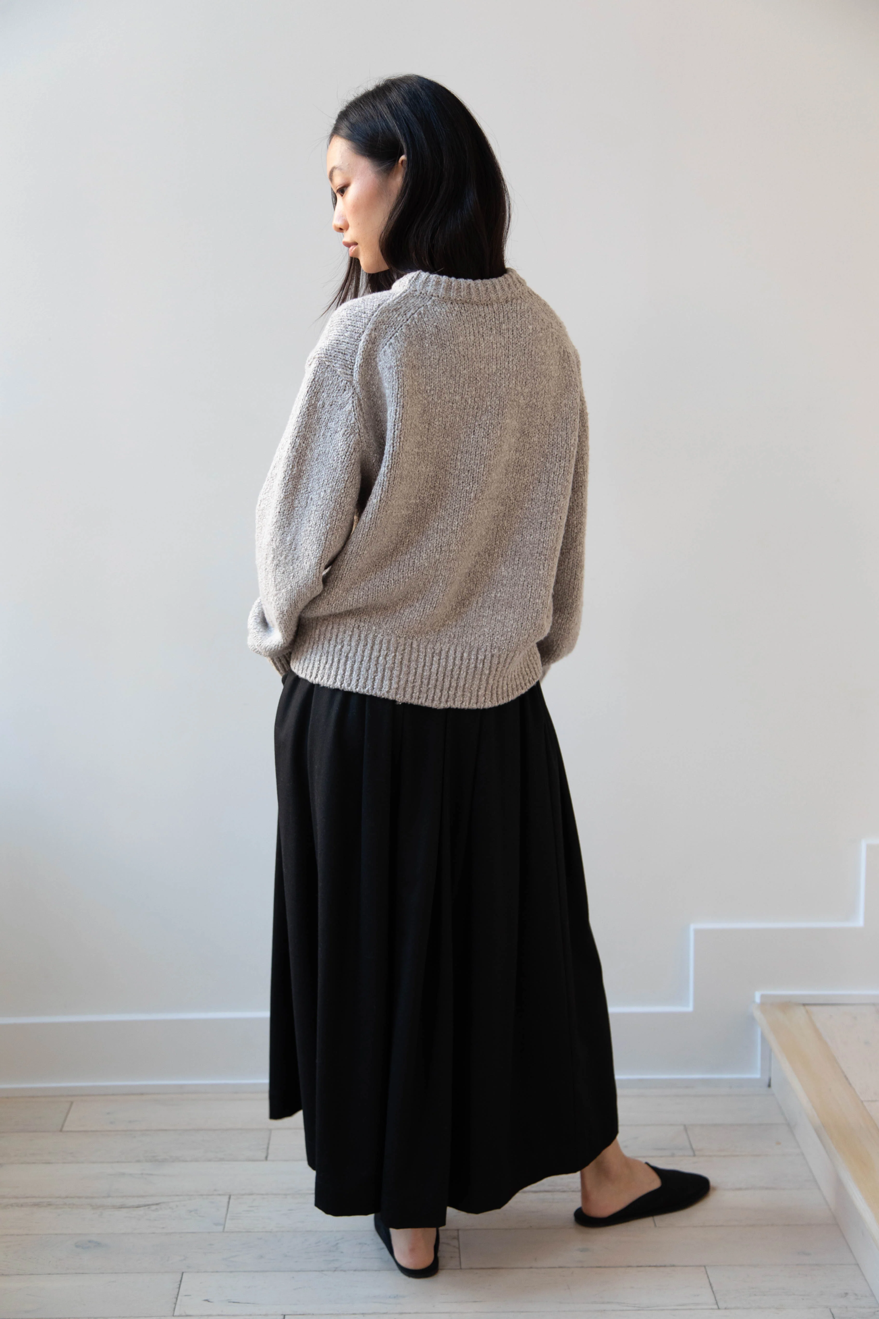 Aton | Crewneck Sweater in Greige Wool silk - Image 18
