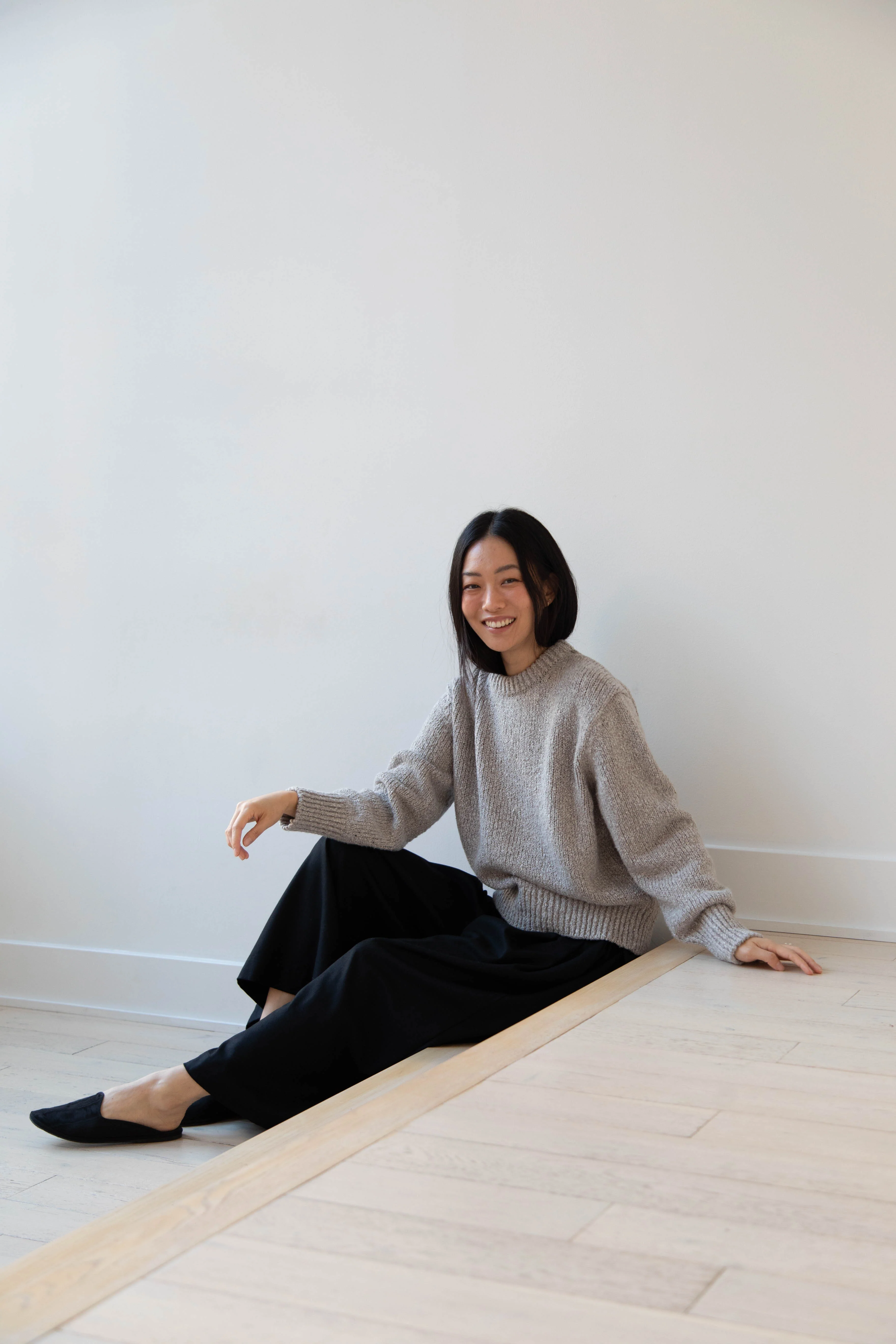 Aton | Crewneck Sweater in Greige Wool silk - Image 20