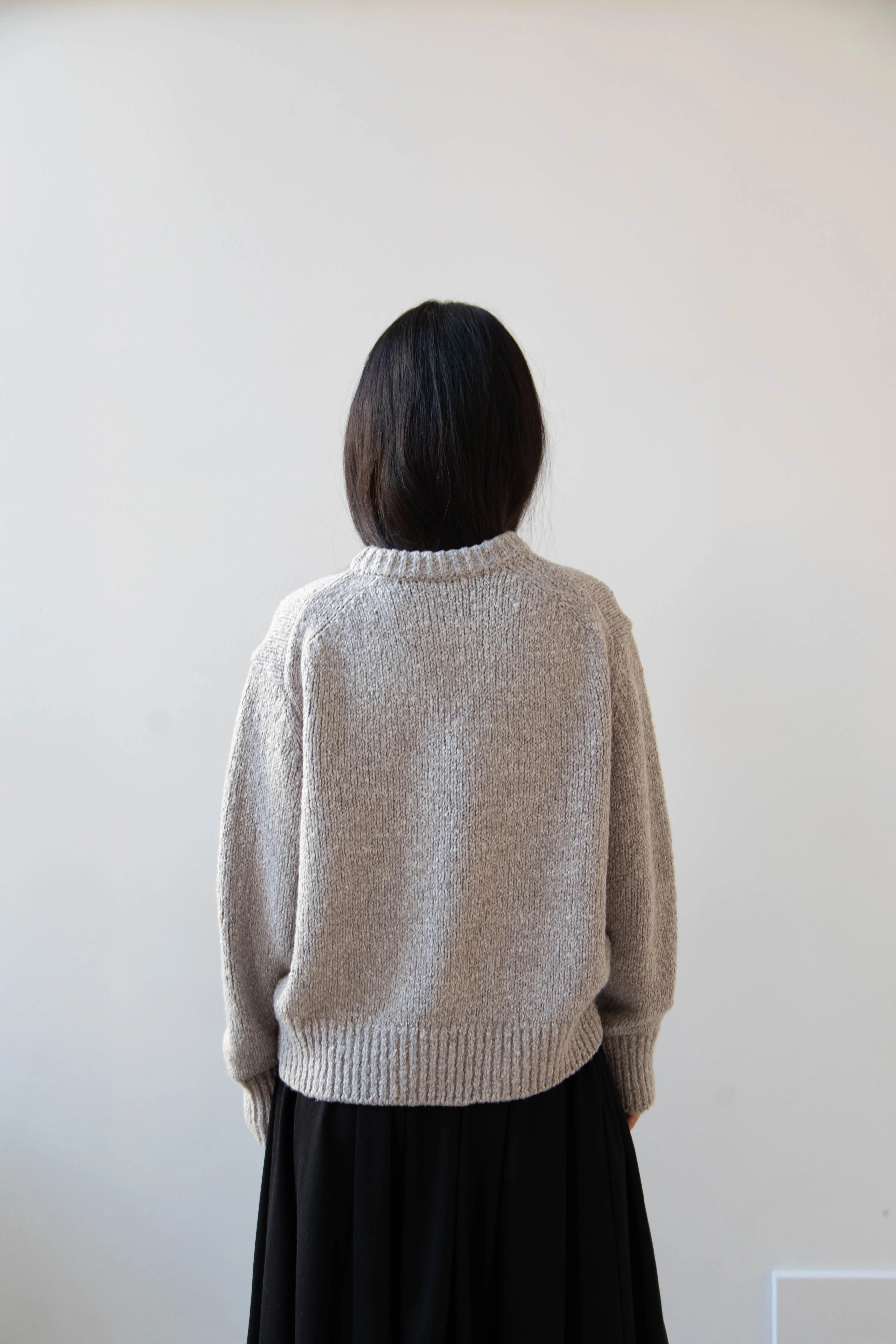 Aton | Crewneck Sweater in Greige Wool silk - Image 26