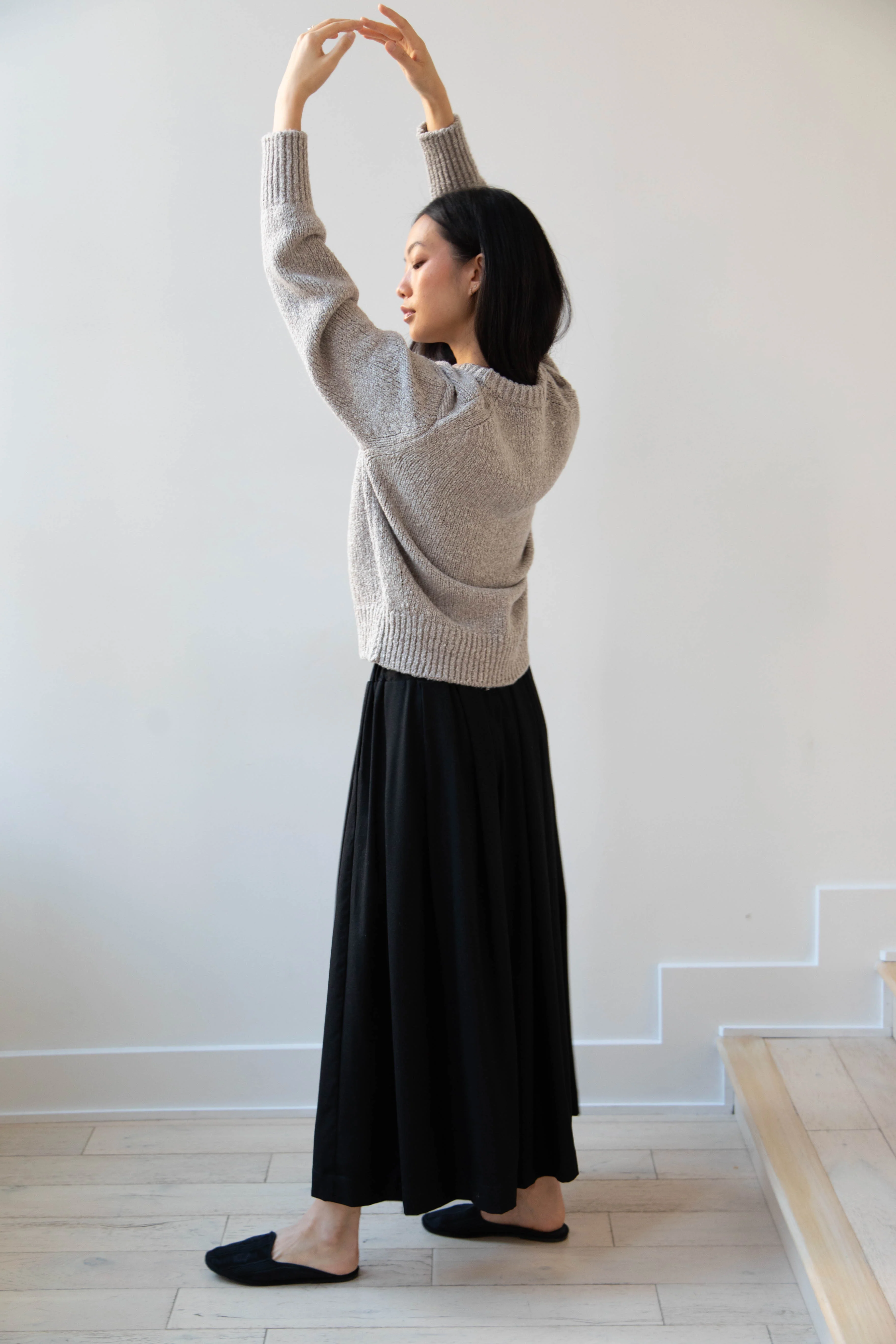Aton | Crewneck Sweater in Greige Wool silk - Image 28