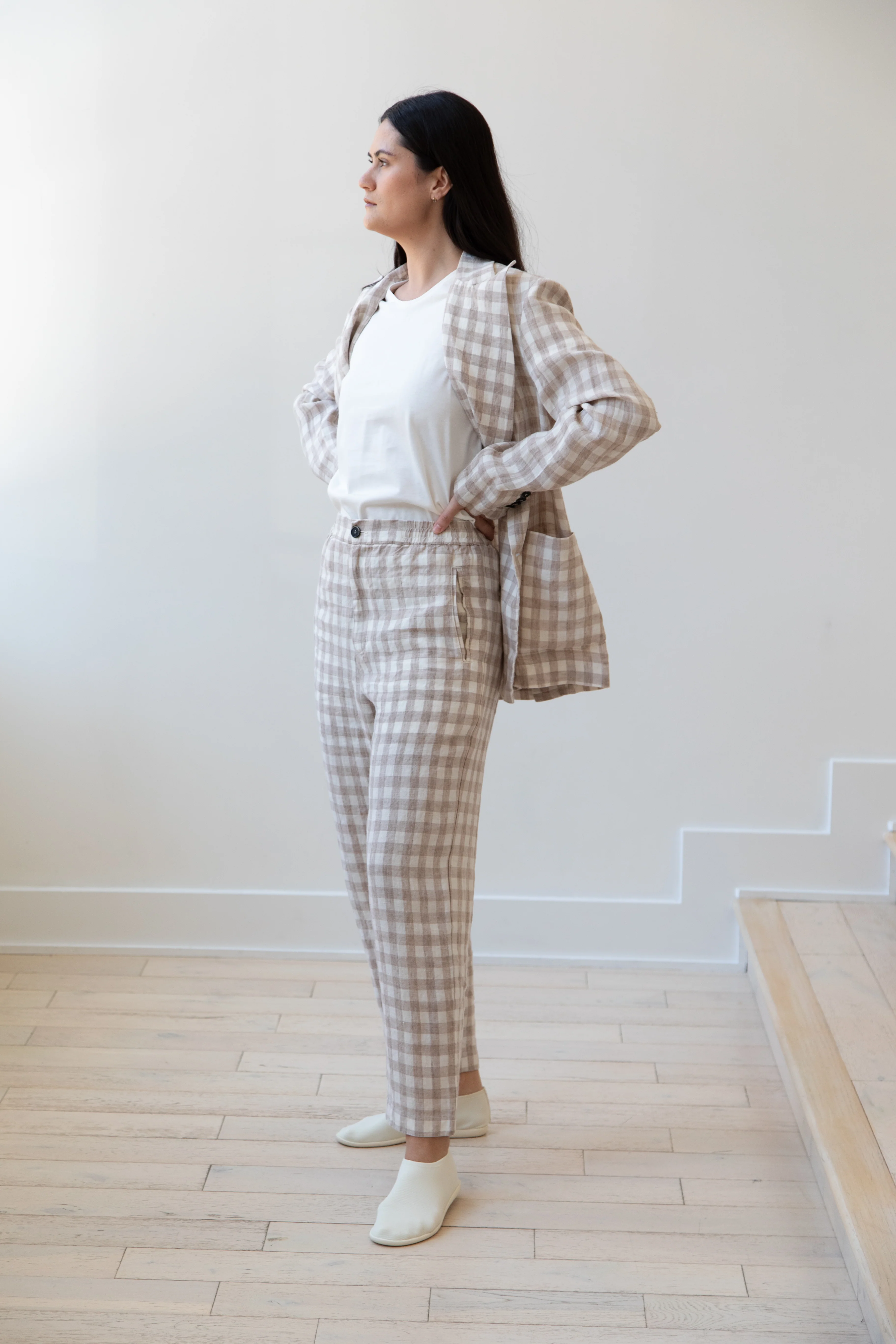 Barena Venezia | Double Breasted Blazer in Cream Check - Image 10