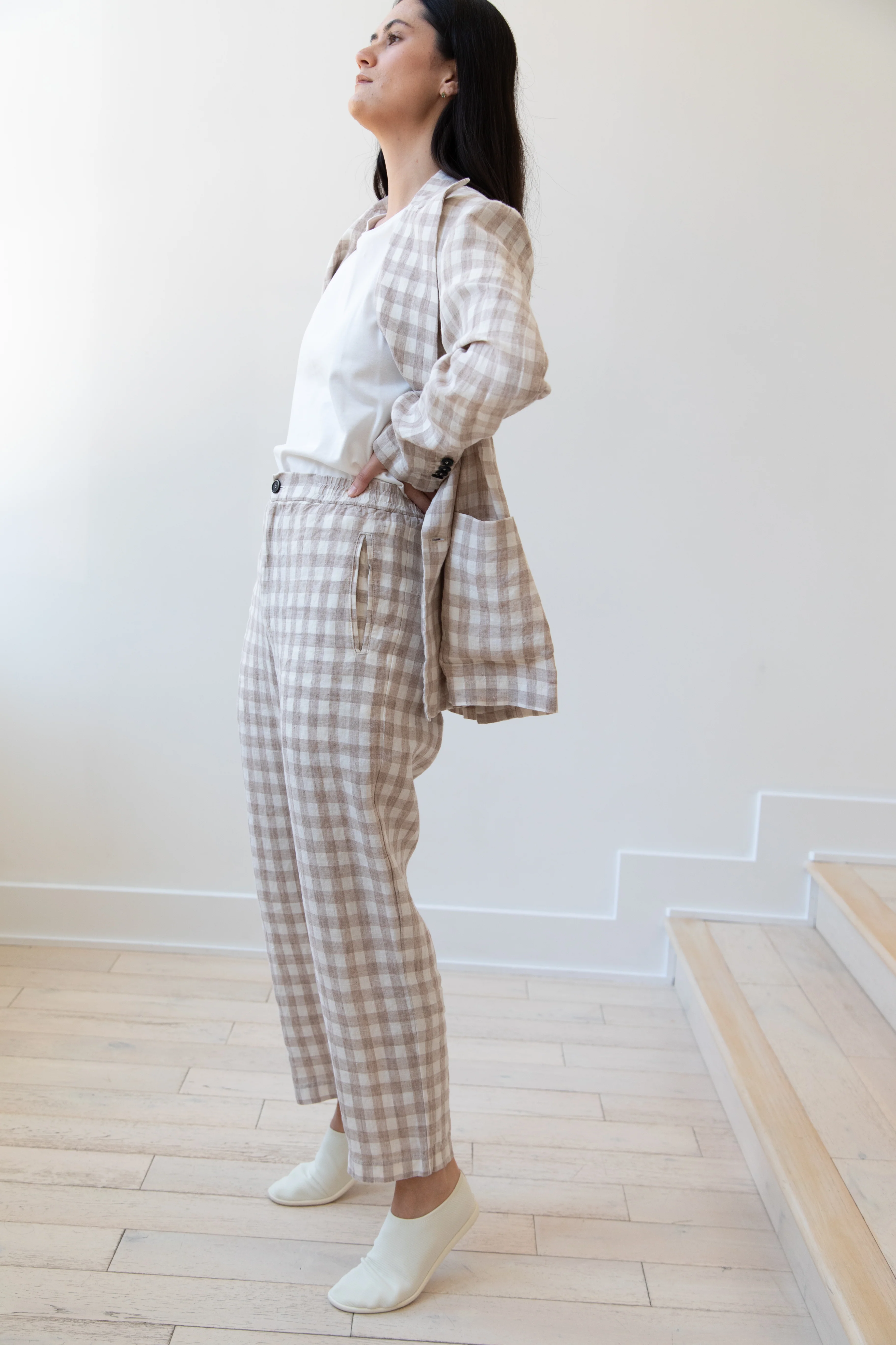 Barena Venezia | Double Breasted Blazer in Cream Check - Image 12