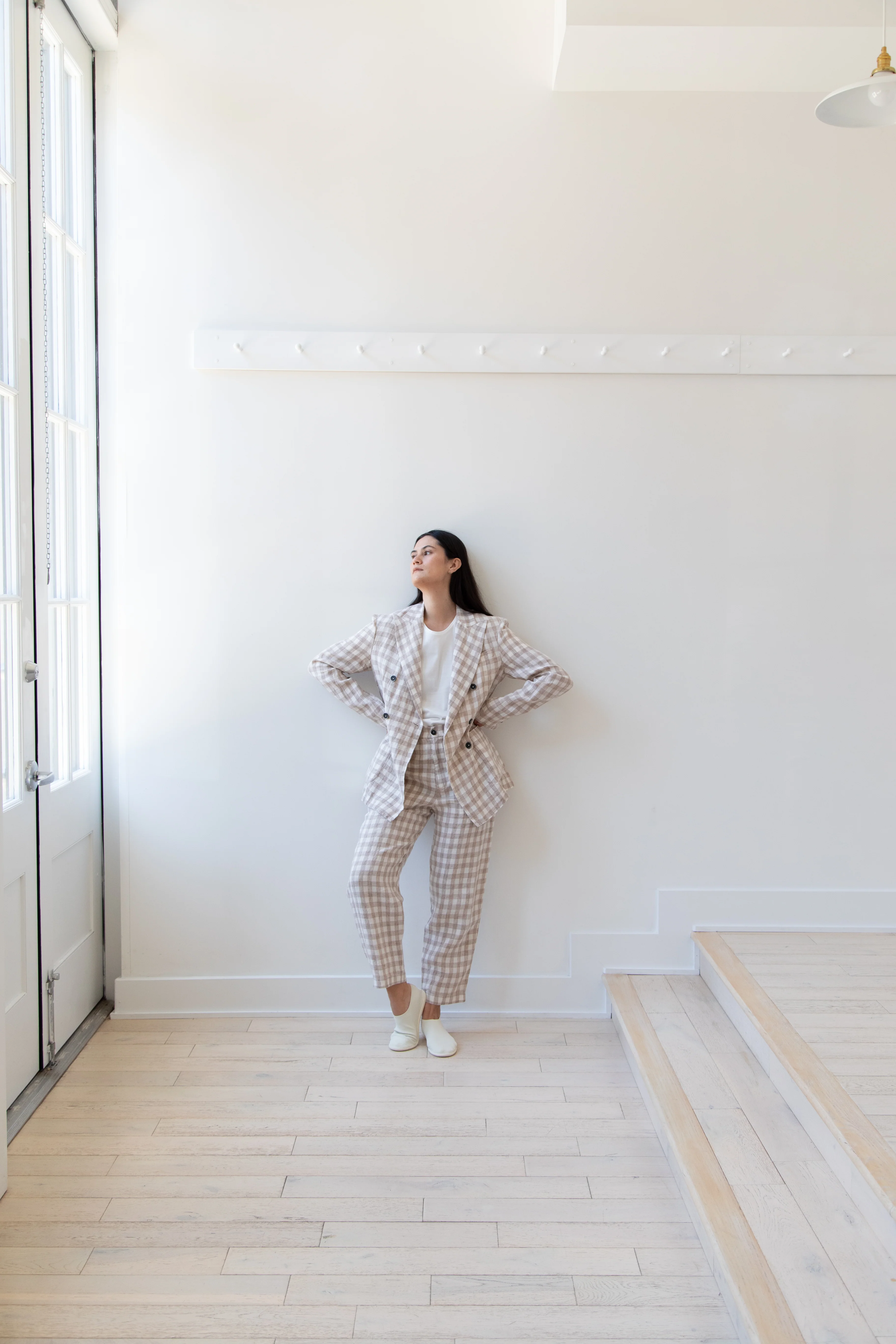 Barena Venezia | Double Breasted Blazer in Cream Check - Image 17