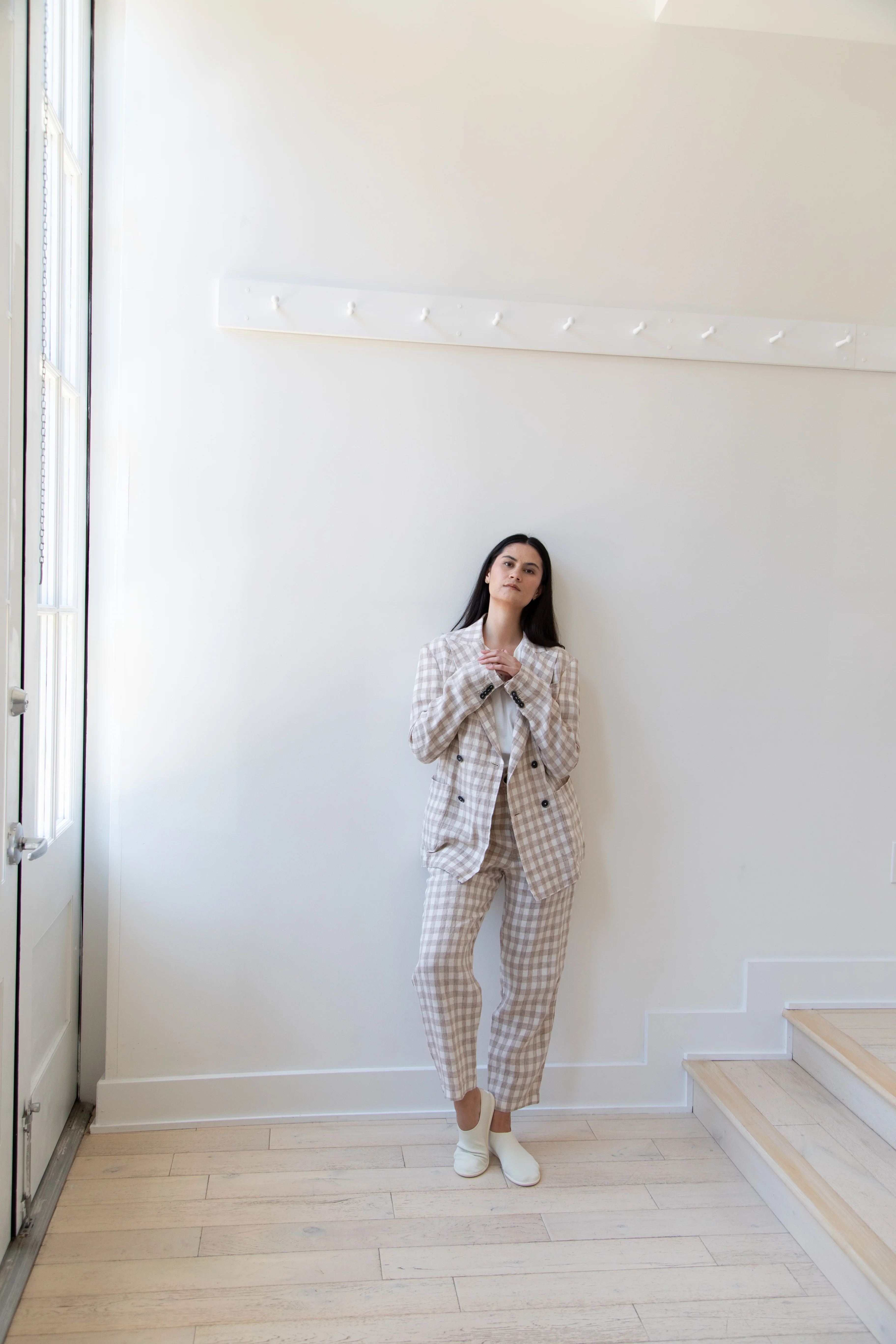 Barena Venezia | Double Breasted Blazer in Cream Check - Image 18