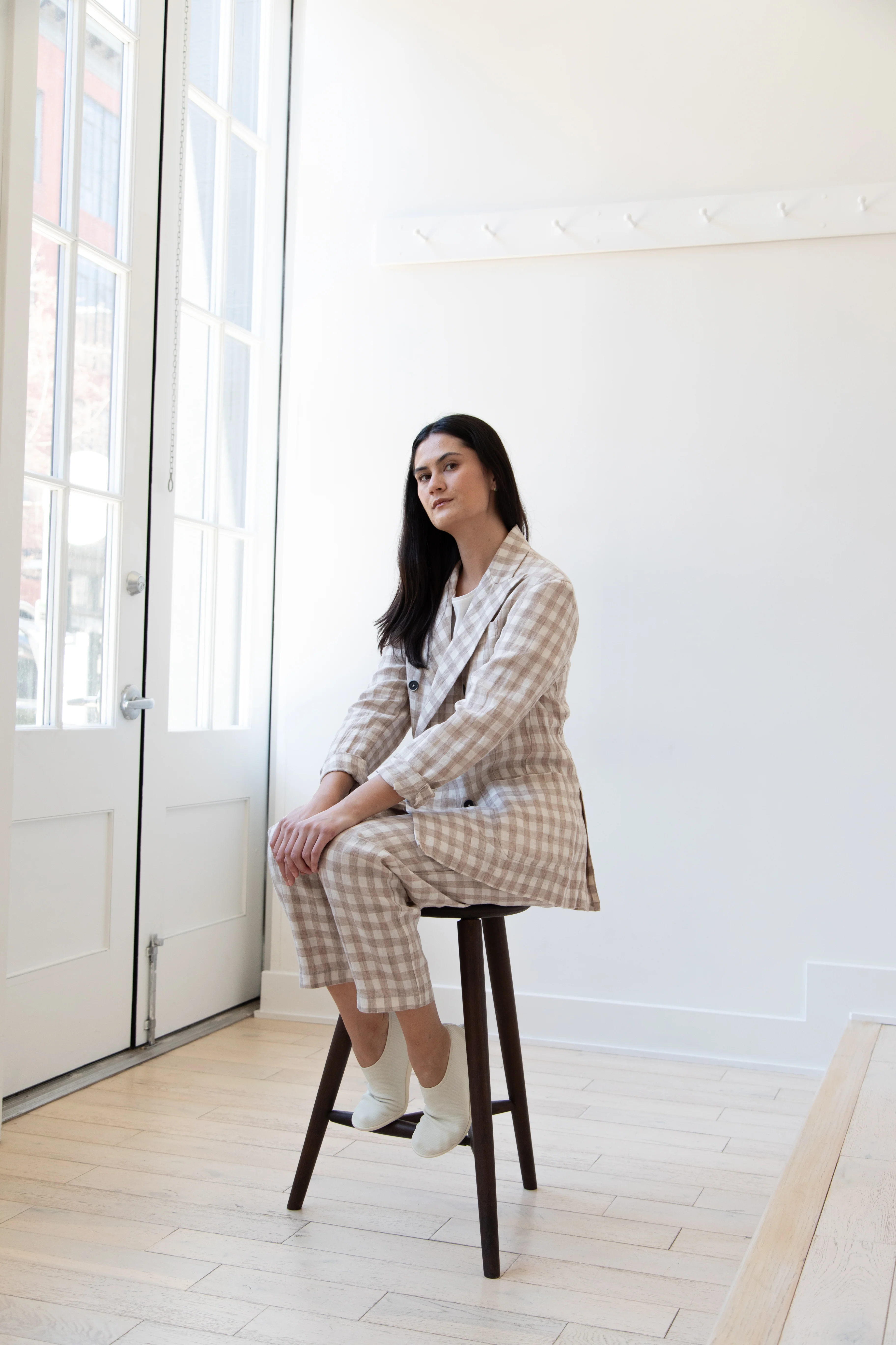 Barena Venezia | Double Breasted Blazer in Cream Check - Image 30