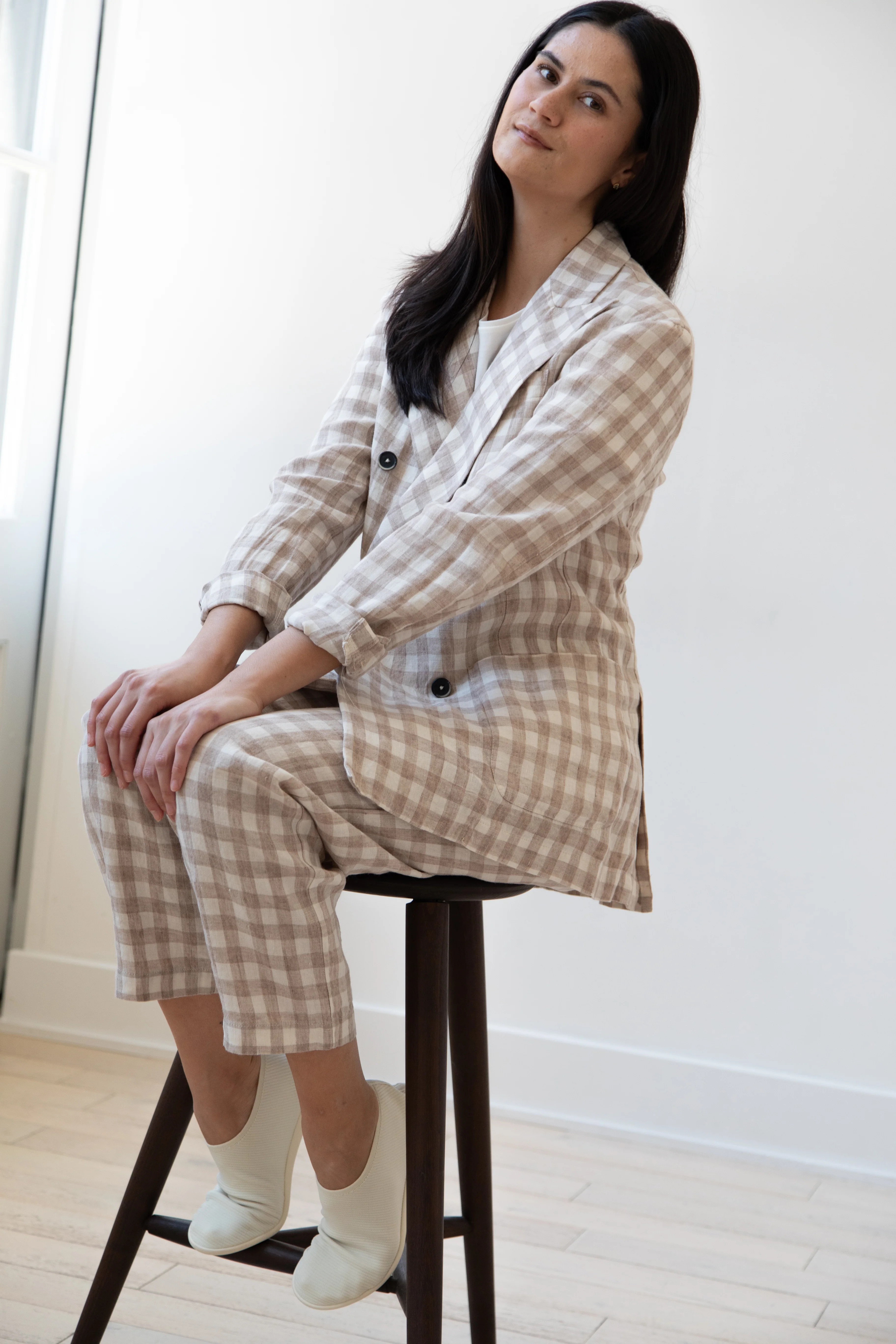 Barena Venezia | Double Breasted Blazer in Cream Check - Image 32