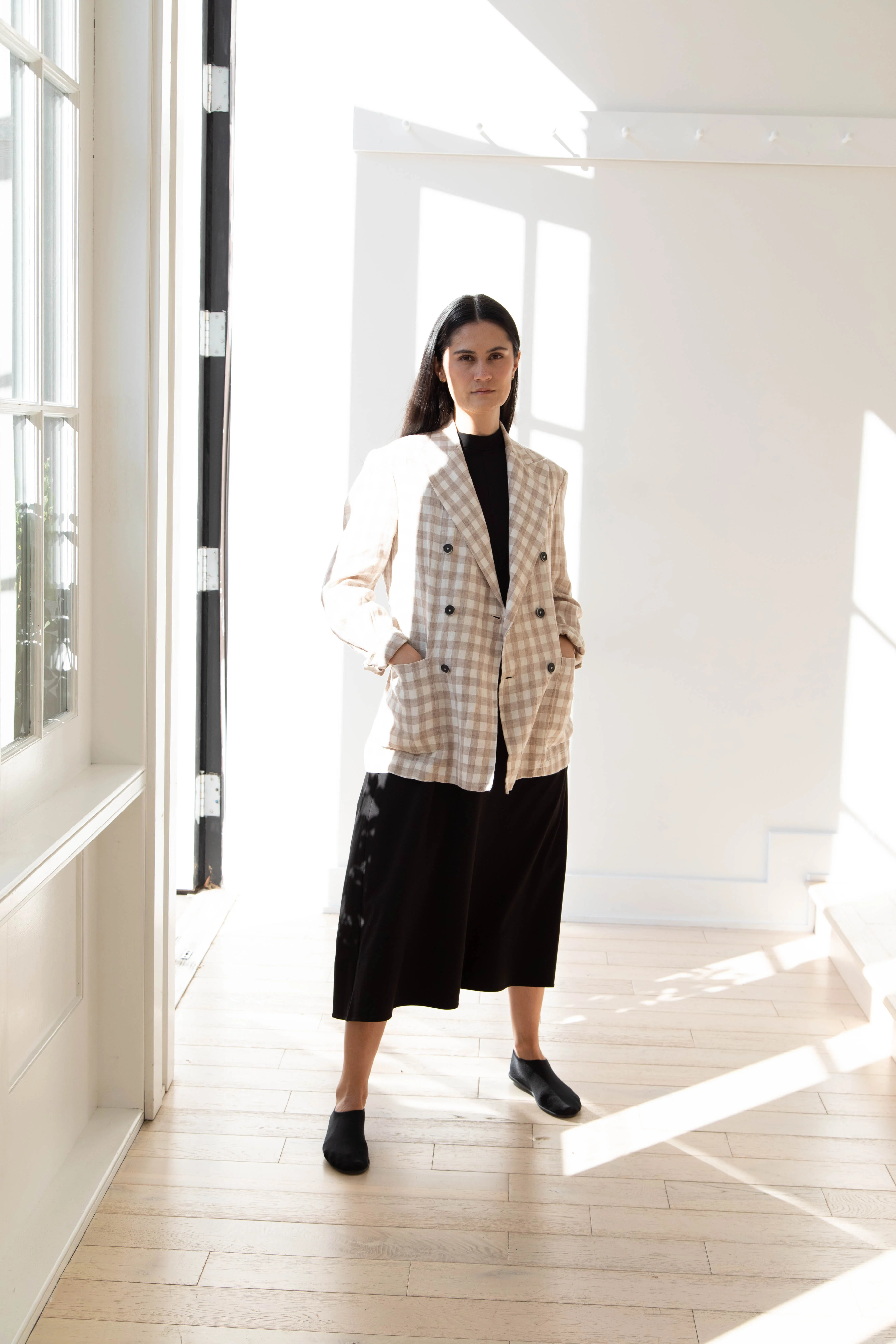 Barena Venezia | Double Breasted Blazer in Cream Check - Image 38