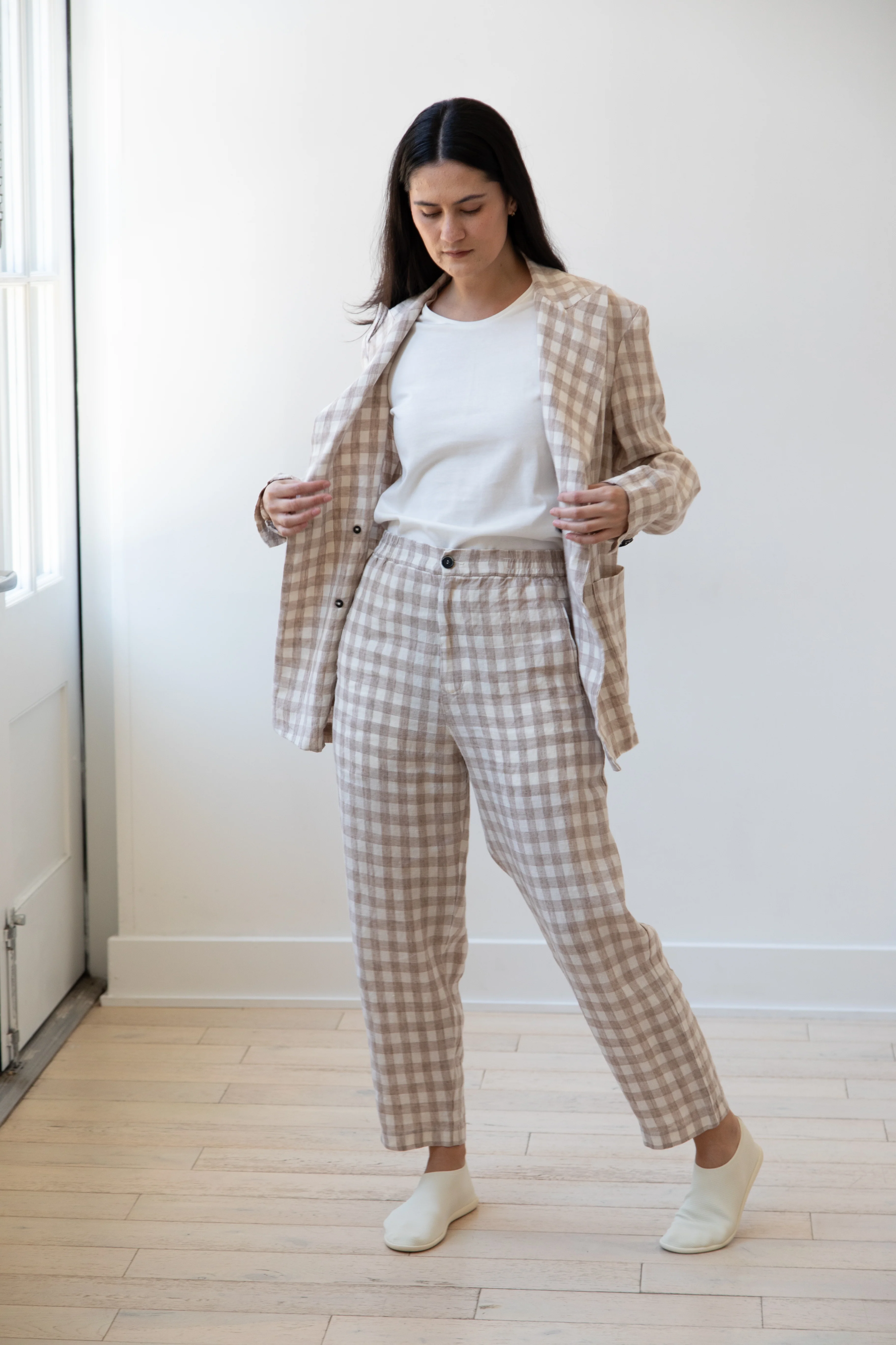 Barena Venezia | Double Breasted Blazer in Cream Check - Image 9