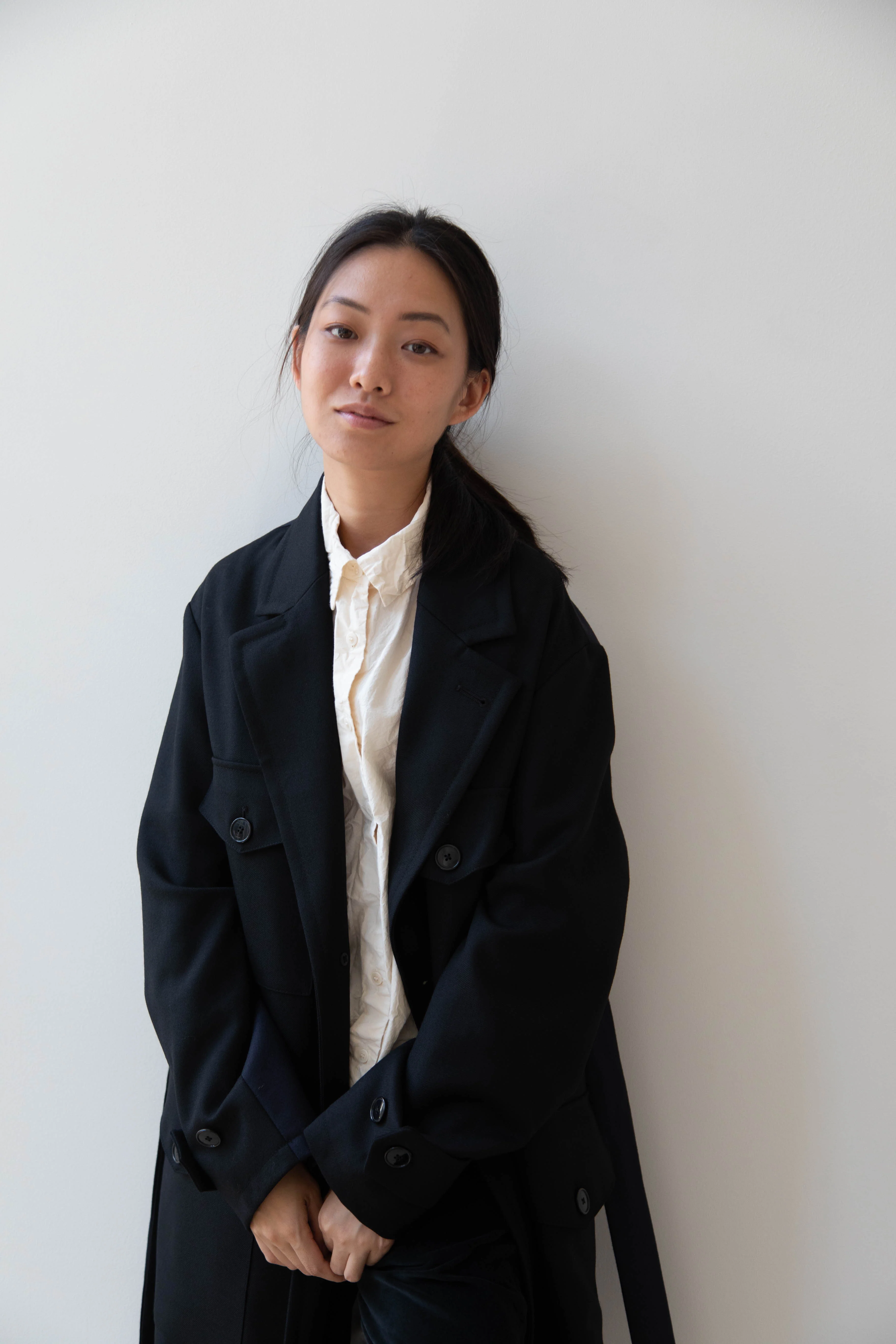 Barena Venezia Zanette Wool Coat in Black & Navy - Image 15