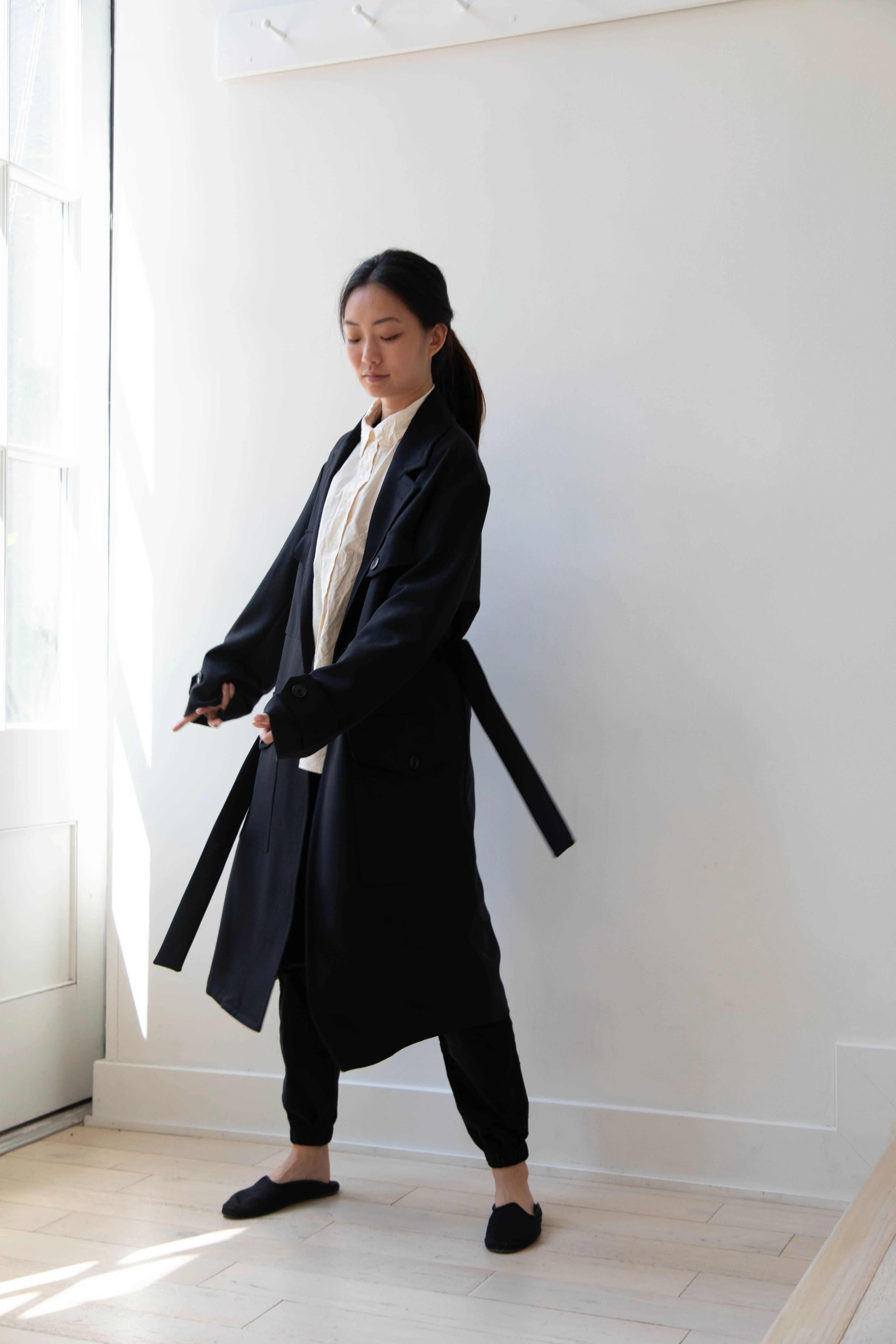 Barena Venezia Zanette Wool Coat in Black & Navy - Image 18