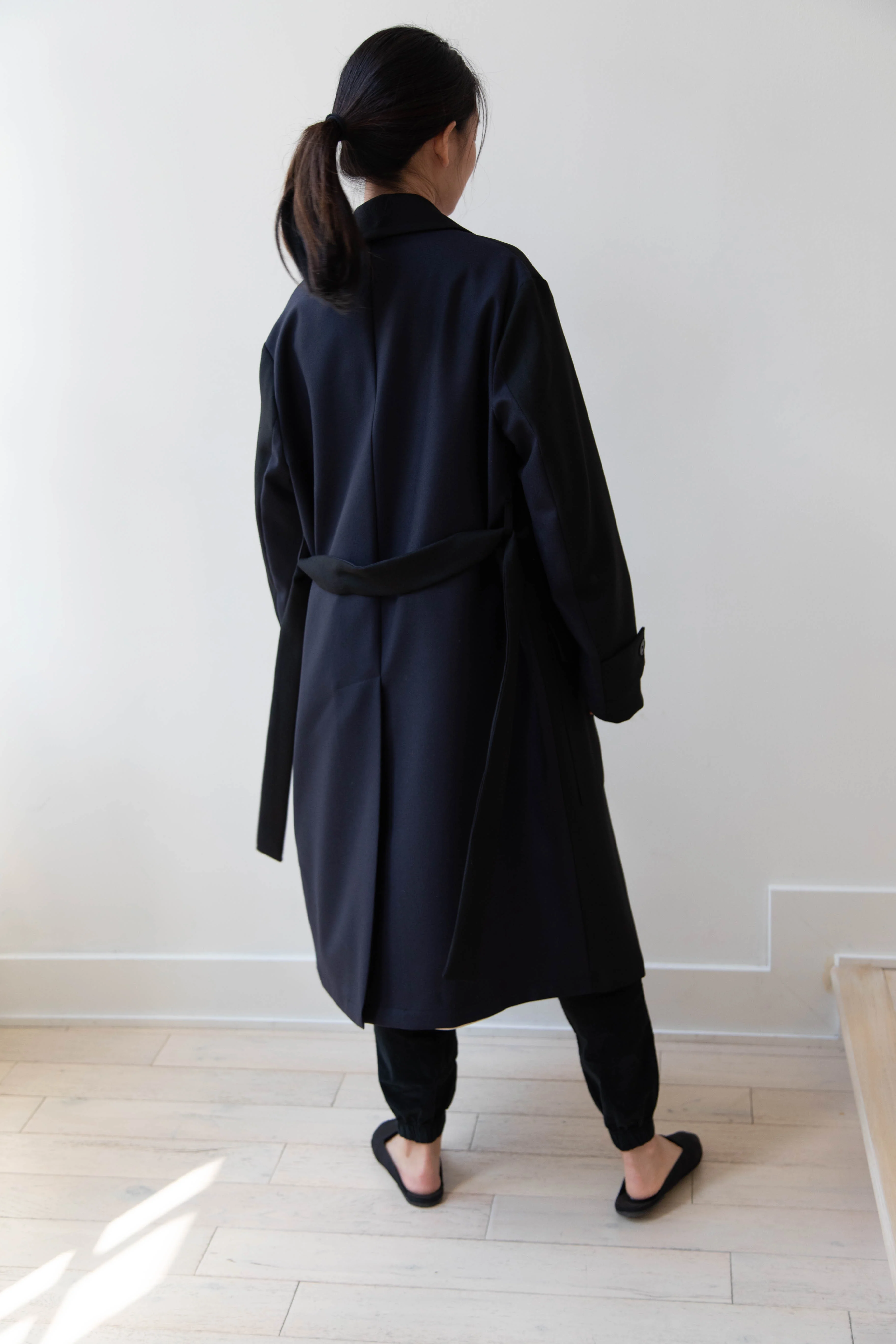 Barena Venezia Zanette Wool Coat in Black & Navy - Image 32