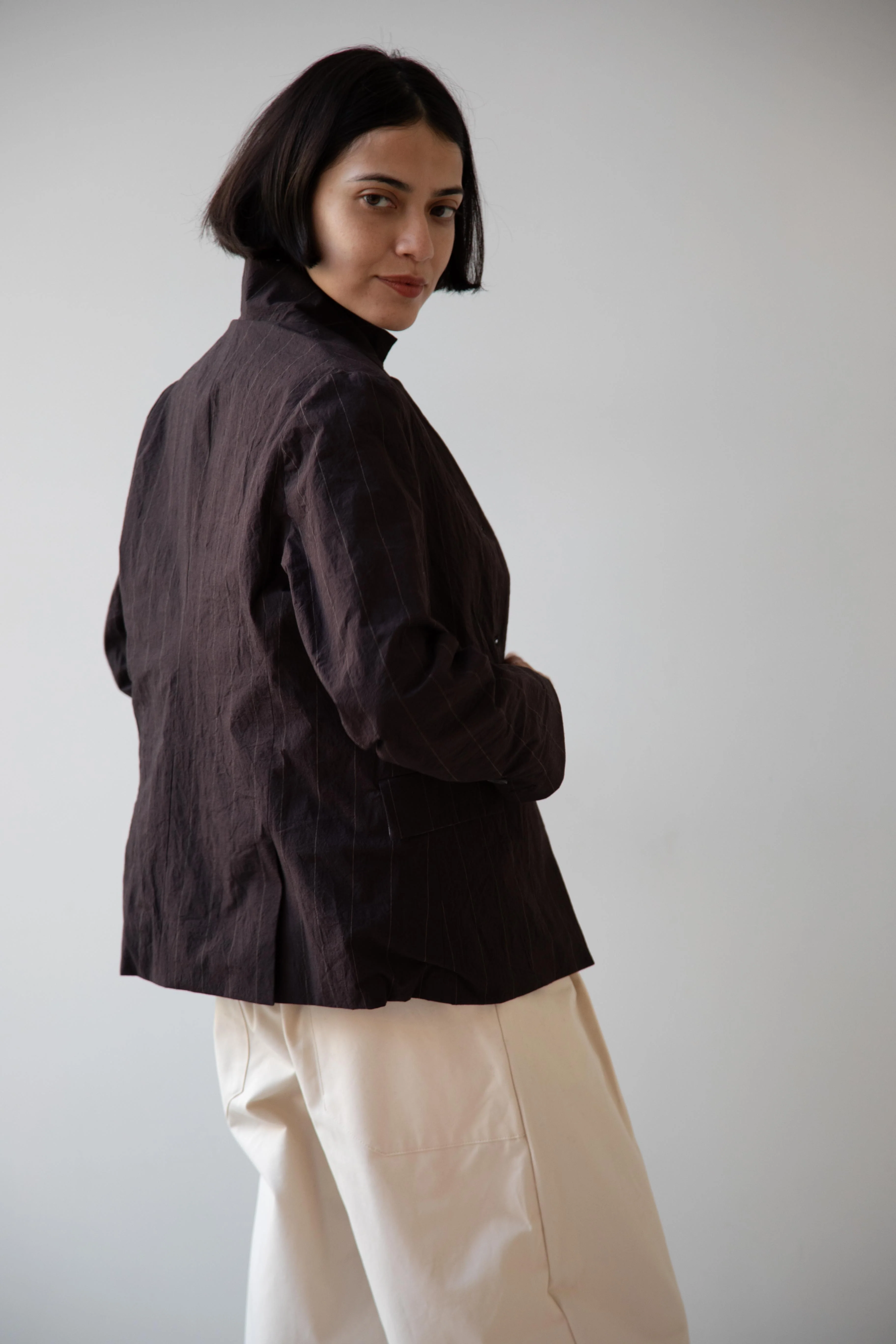 Bergfabel | Giulia Jacket in Eggplant Stripe - Image 14