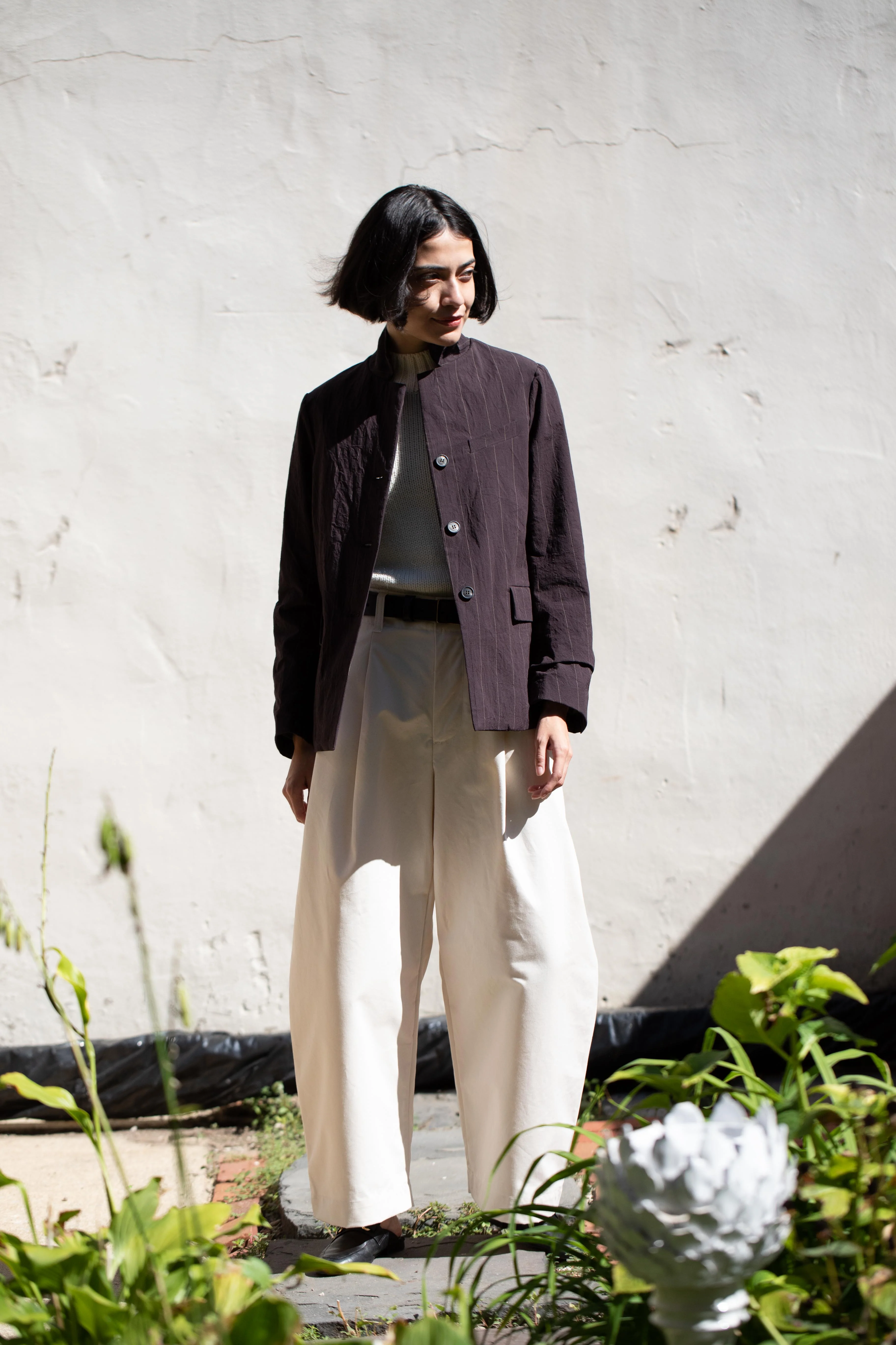 Bergfabel | Giulia Jacket in Eggplant Stripe - Image 4