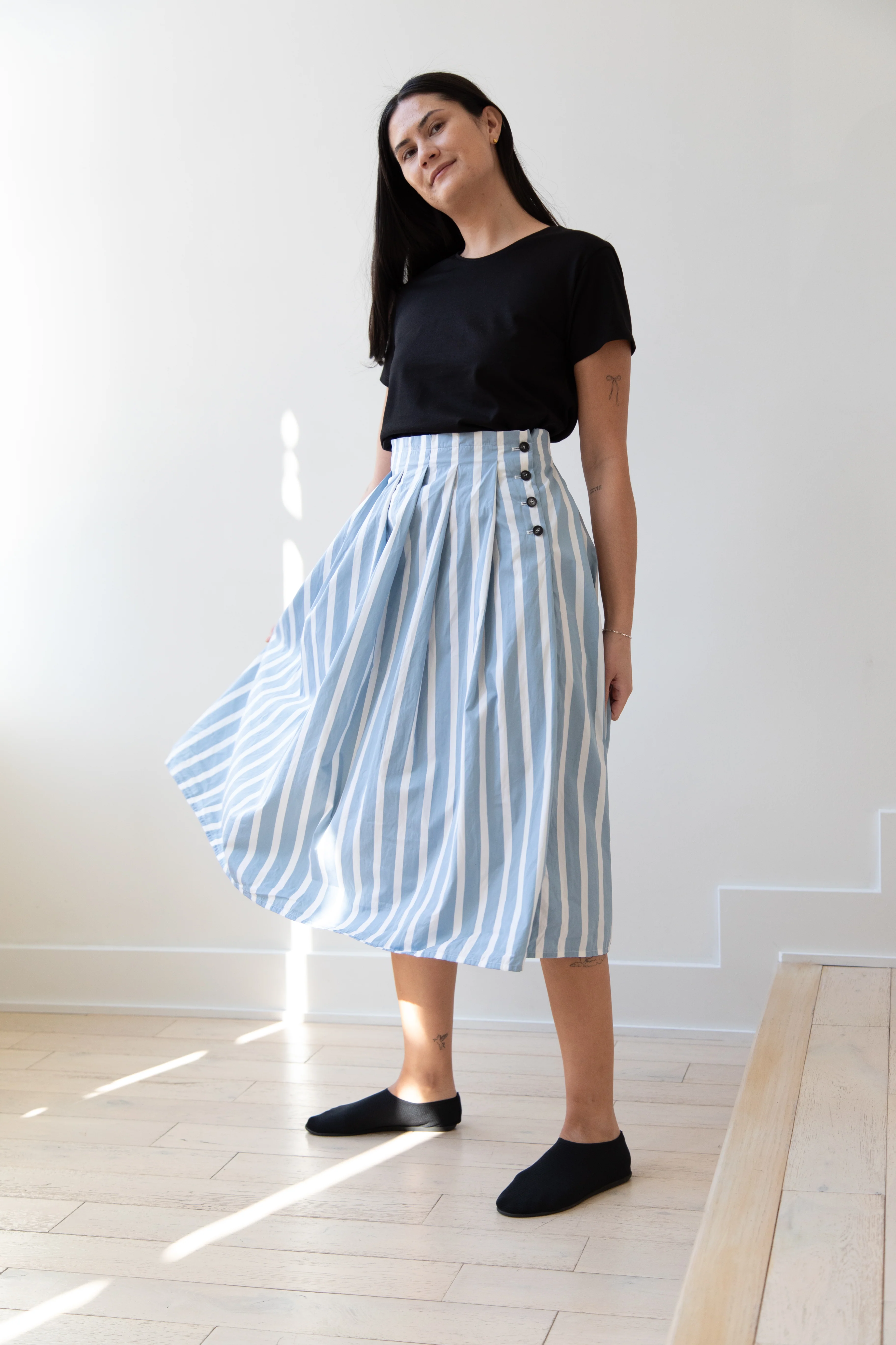 Bergfabel | Mathilde Skirt in Big Blue Stripes - Image 8