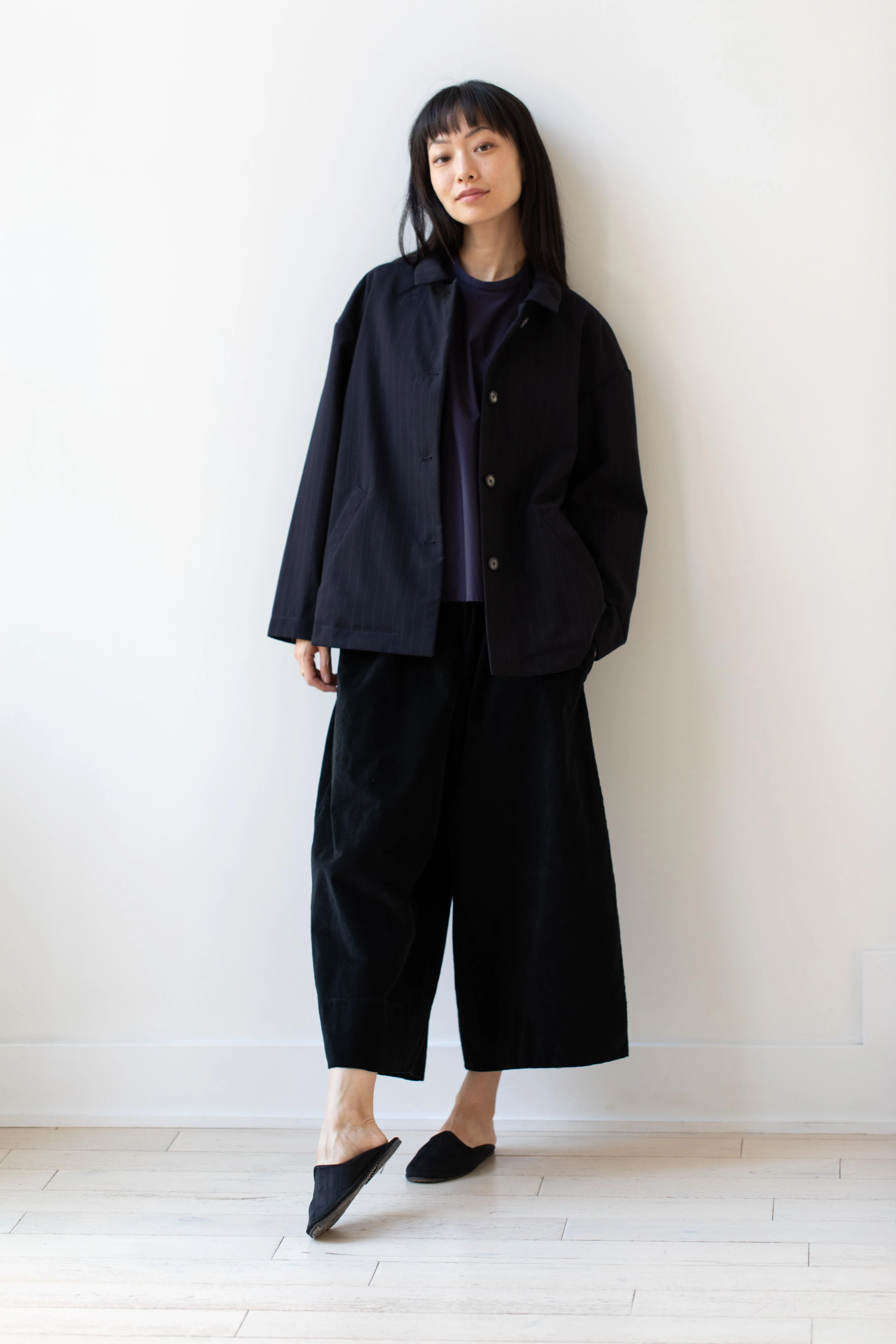 Bergfabel | Uli Jacket in Navy Stripe Wool - Image 18