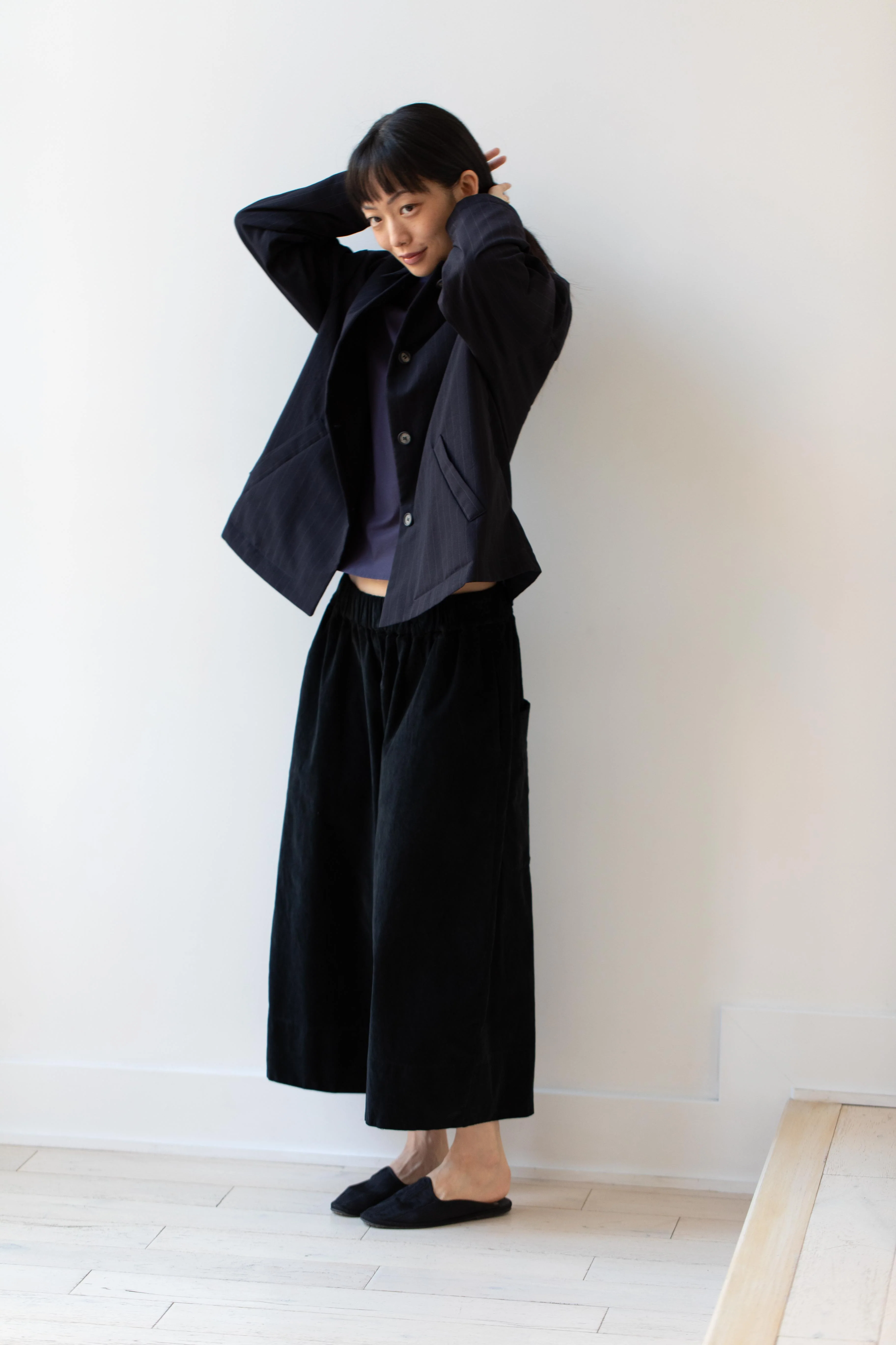 Bergfabel | Uli Jacket in Navy Stripe Wool - Image 20