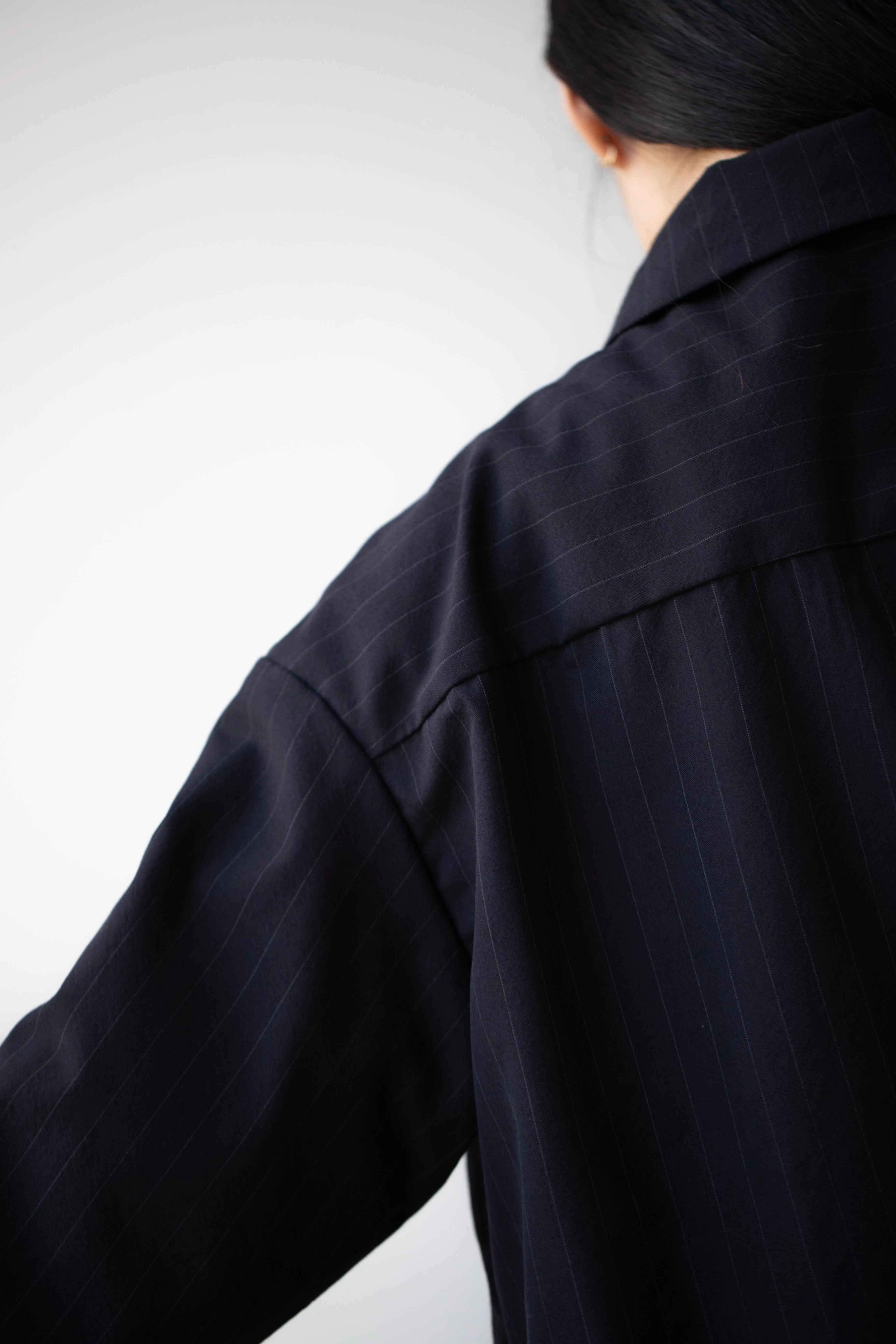 Bergfabel | Uli Jacket in Navy Stripe Wool - Image 23