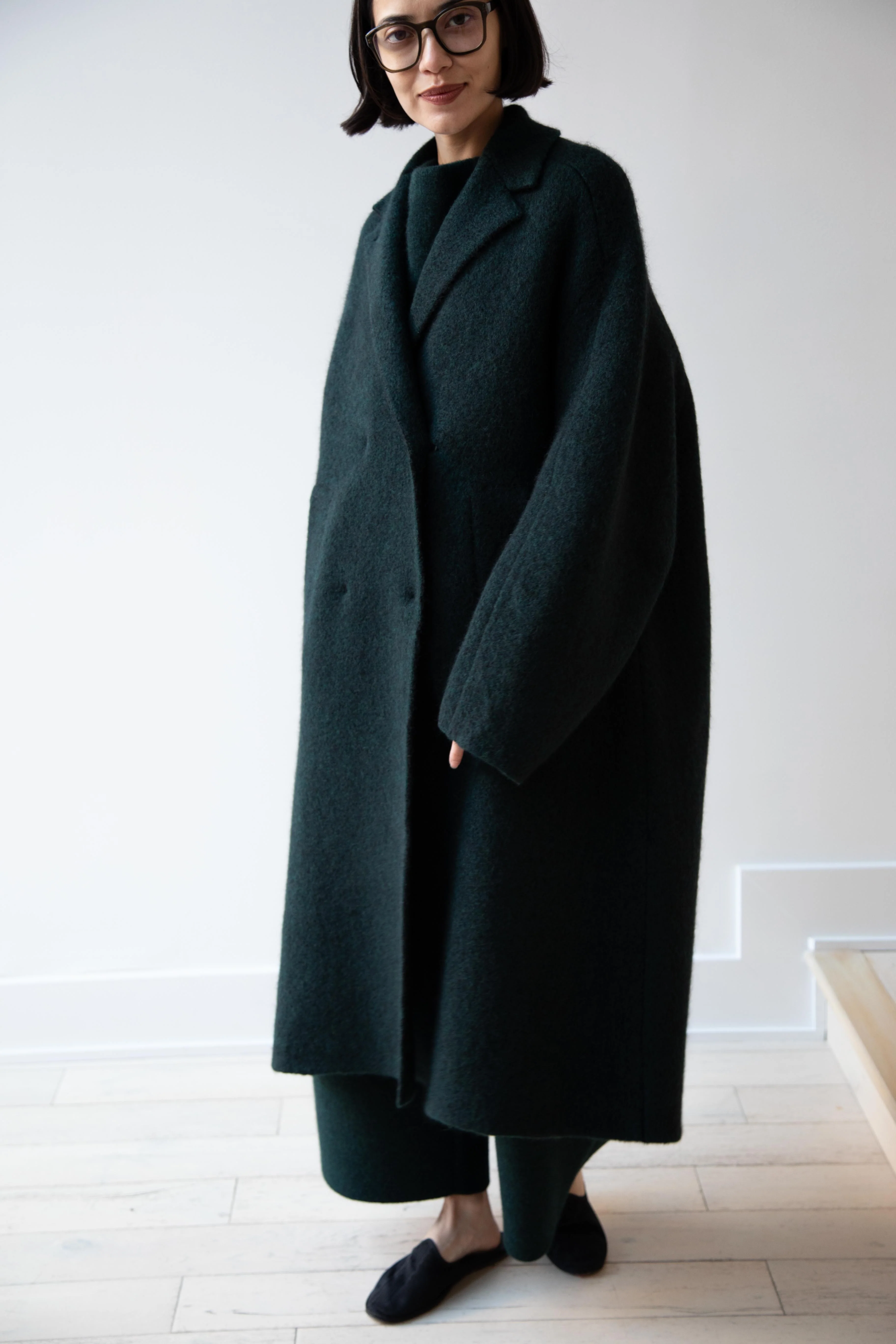 Boboutic | Bob's Double Breasted Coat in Dark Green