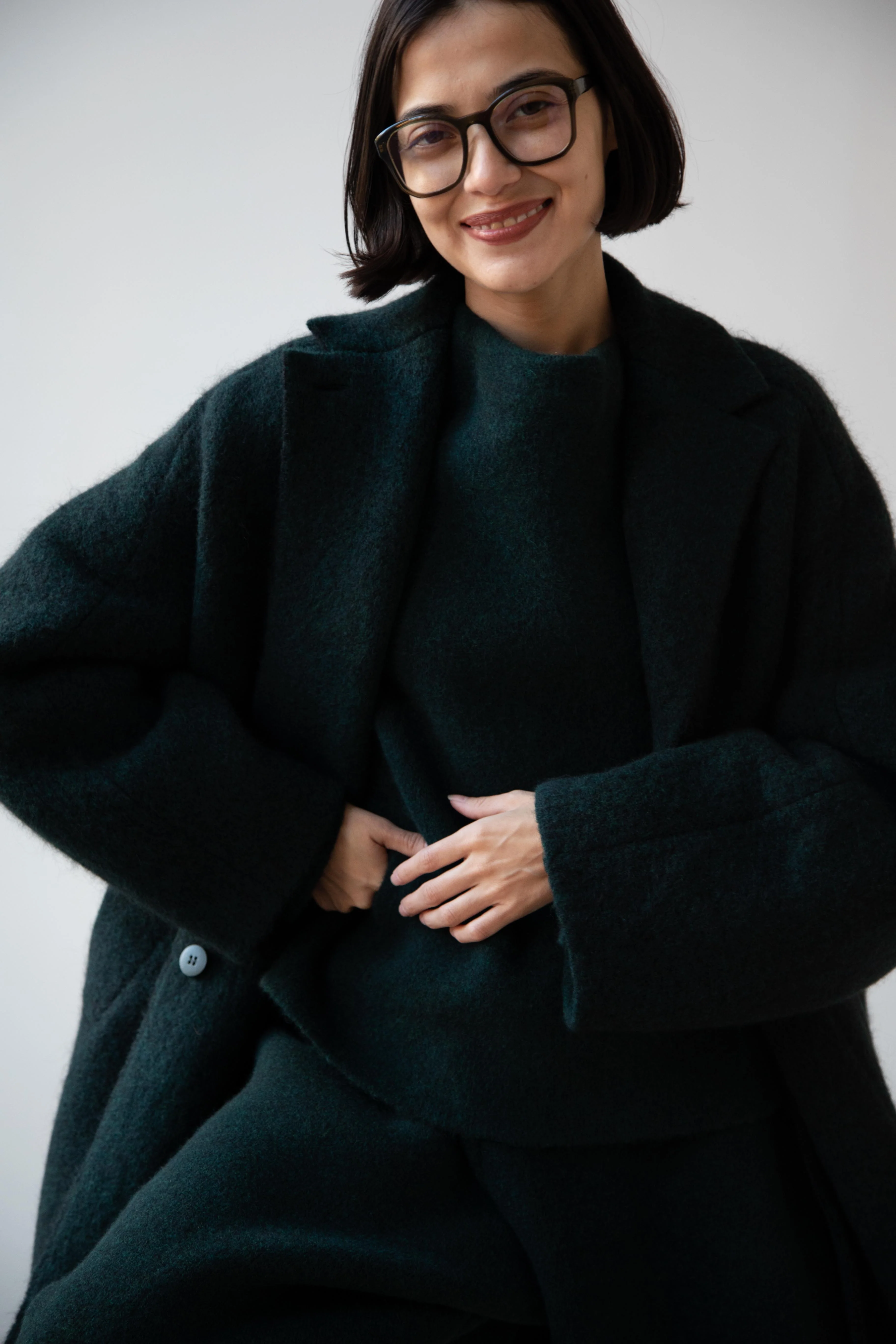 Boboutic | Bob's Double Breasted Coat in Dark Green - Image 4