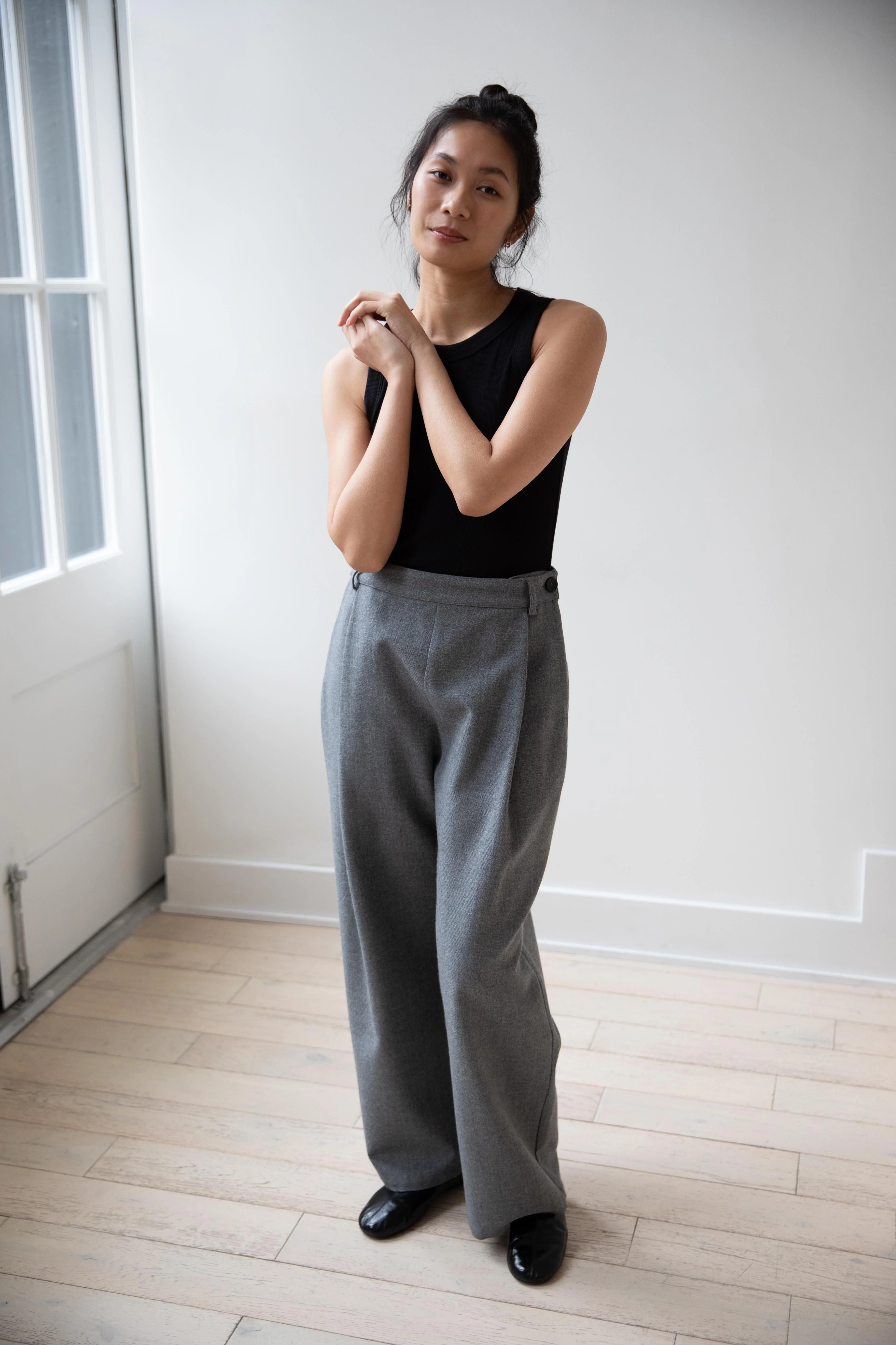 Cawley | Georgia Trouser in Light Grey Wool - Image 10