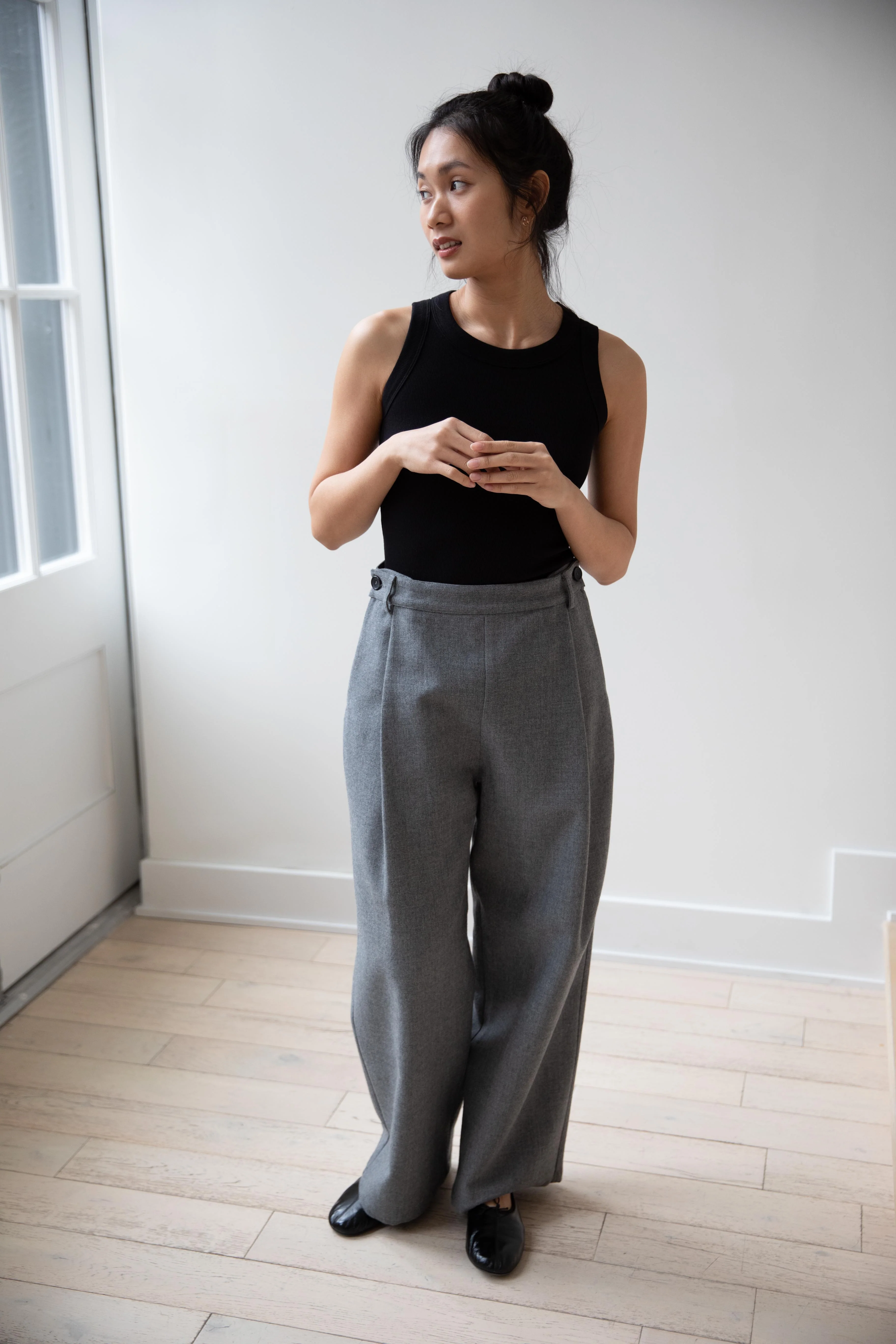 Cawley | Georgia Trouser in Light Grey Wool - Image 11