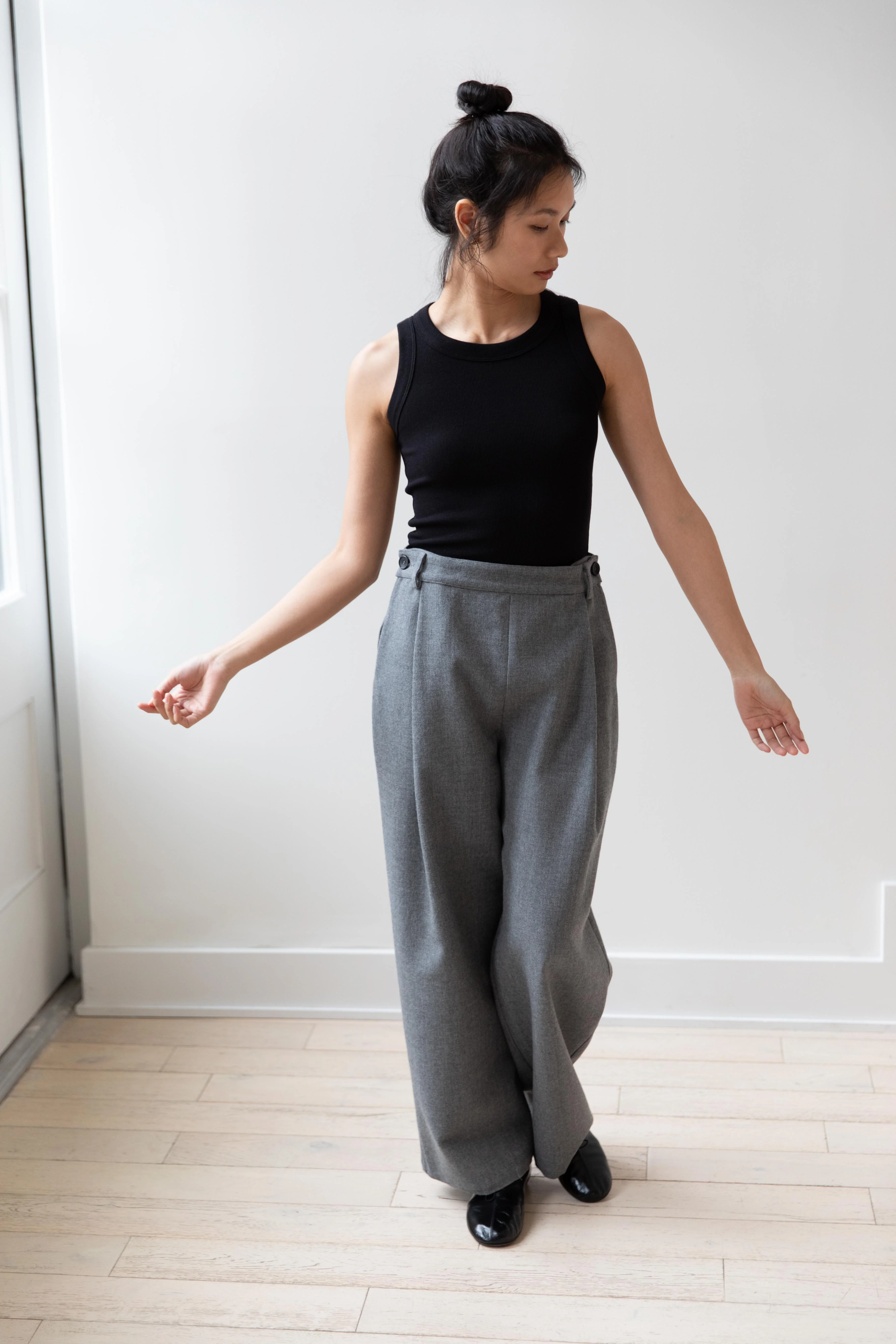 Cawley | Georgia Trouser in Light Grey Wool - Image 14