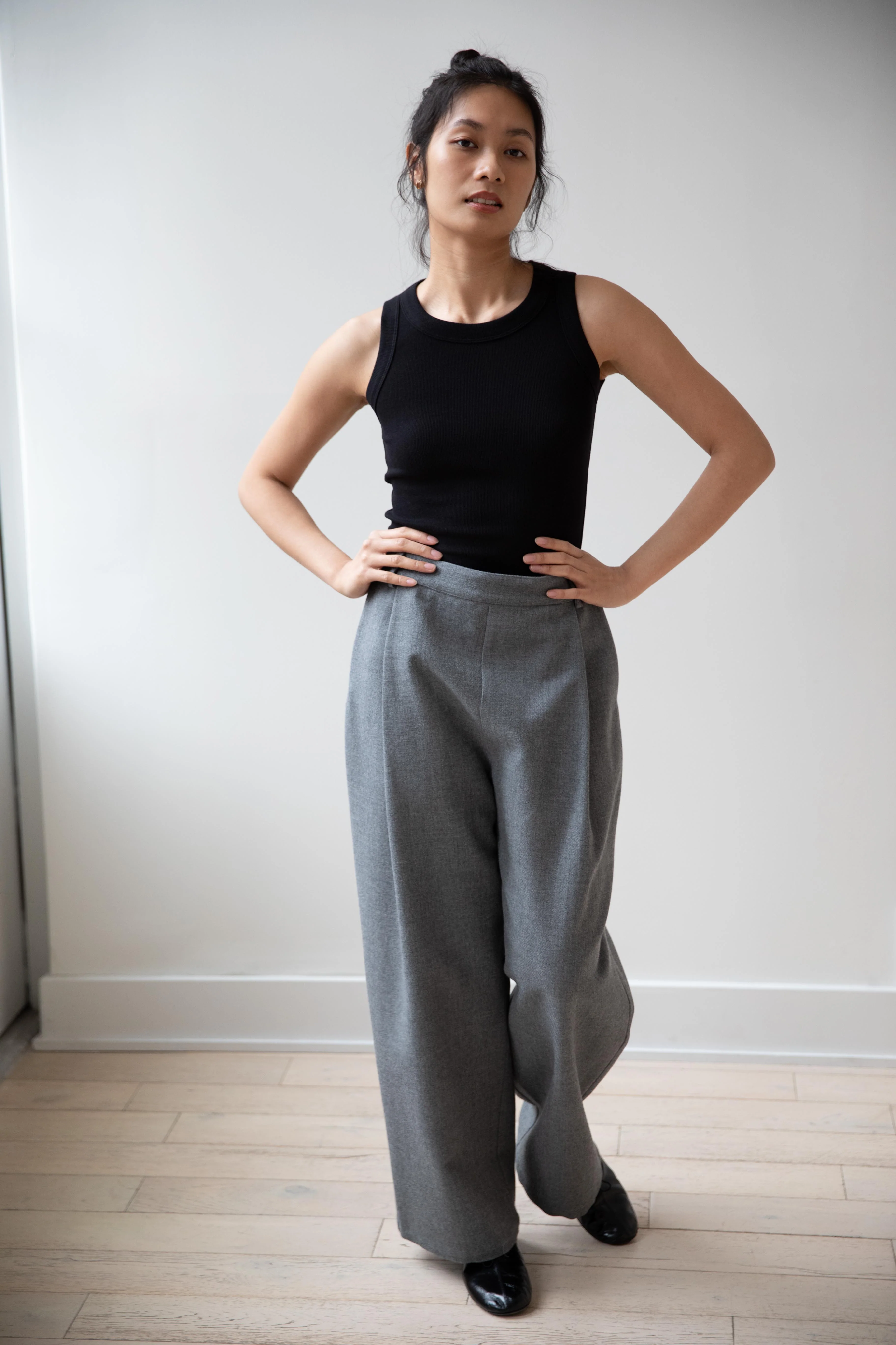 Cawley | Georgia Trouser in Light Grey Wool - Image 15