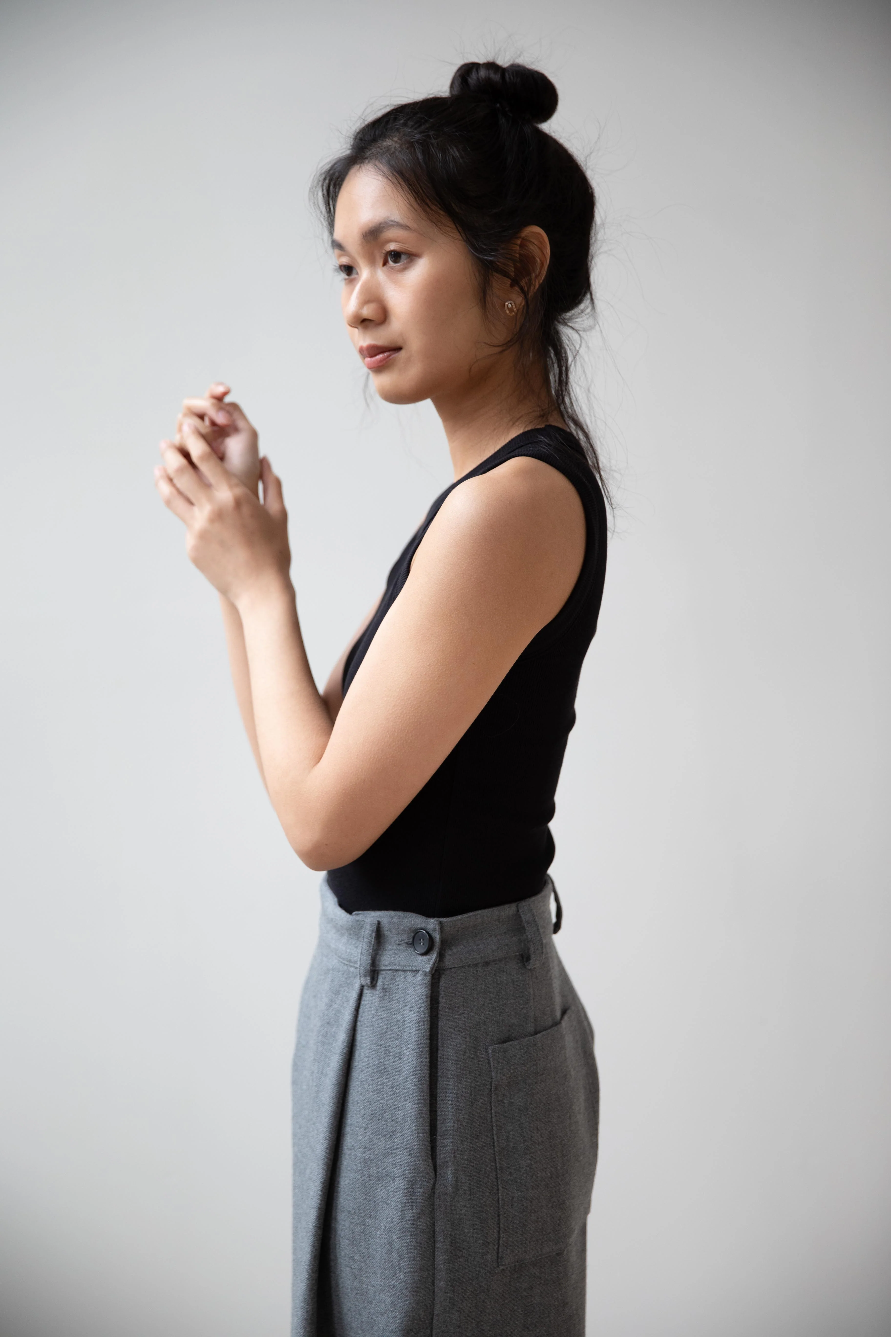 Cawley | Georgia Trouser in Light Grey Wool - Image 16