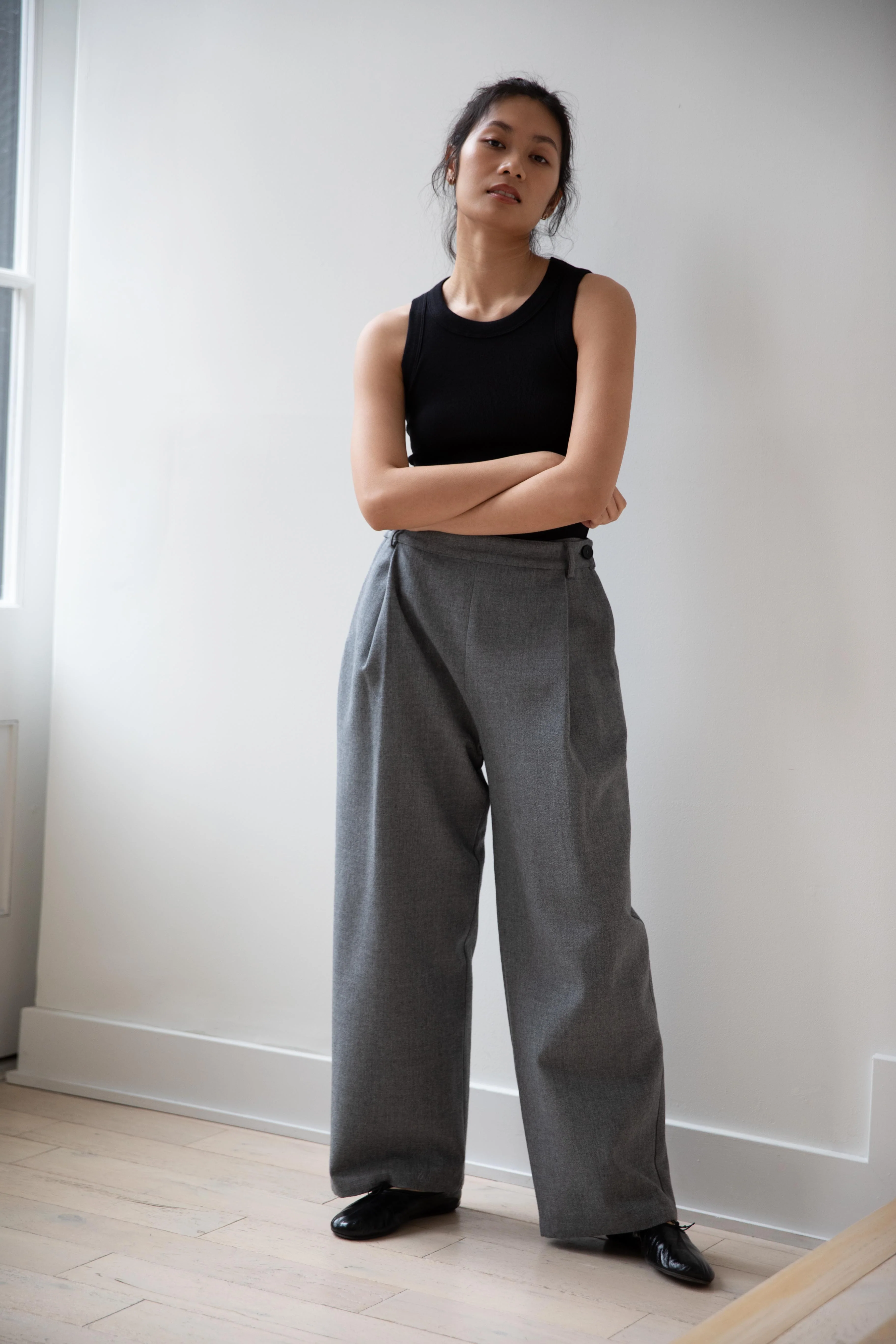 Cawley | Georgia Trouser in Light Grey Wool - Image 17
