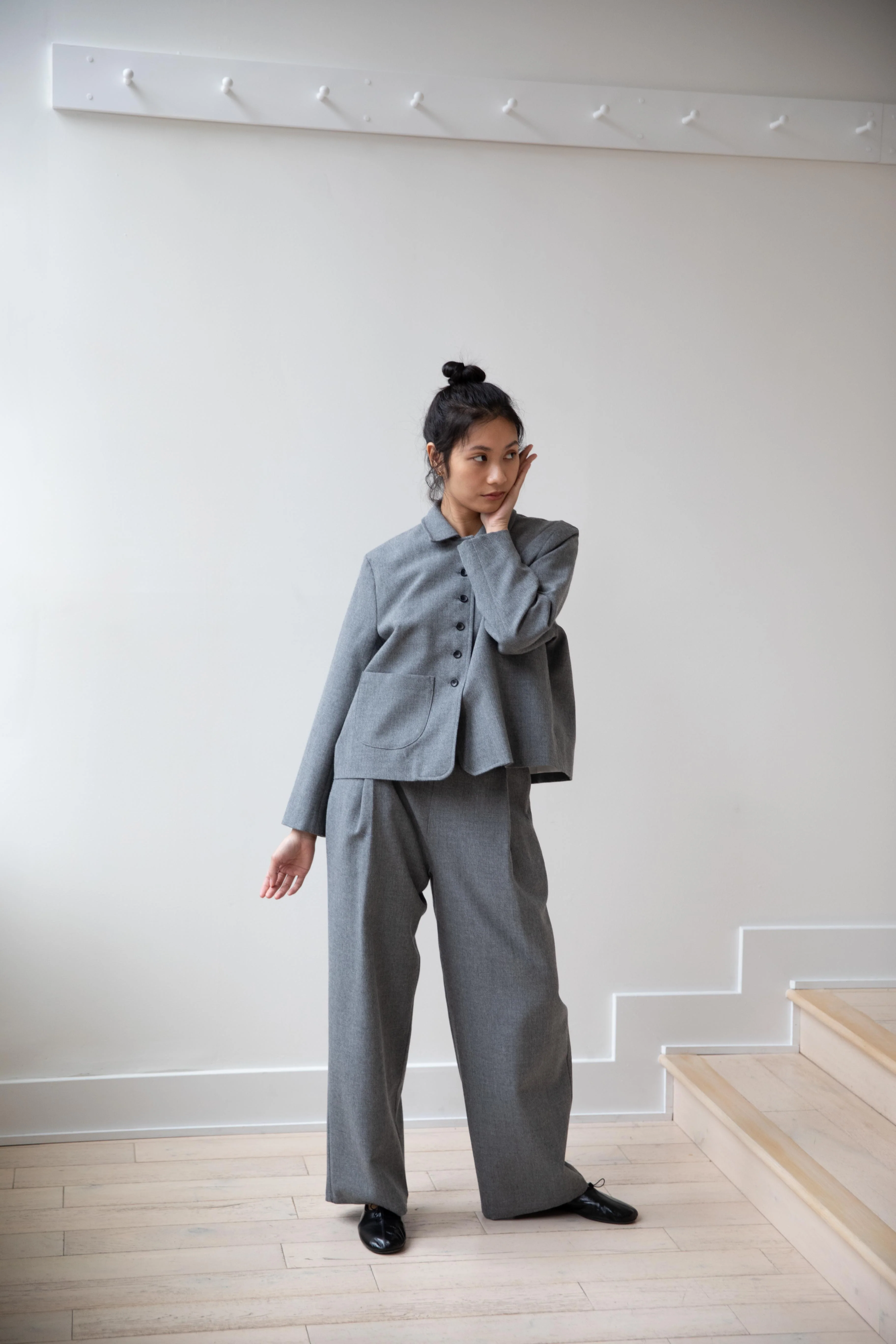 Cawley | Georgia Trouser in Light Grey Wool - Image 18