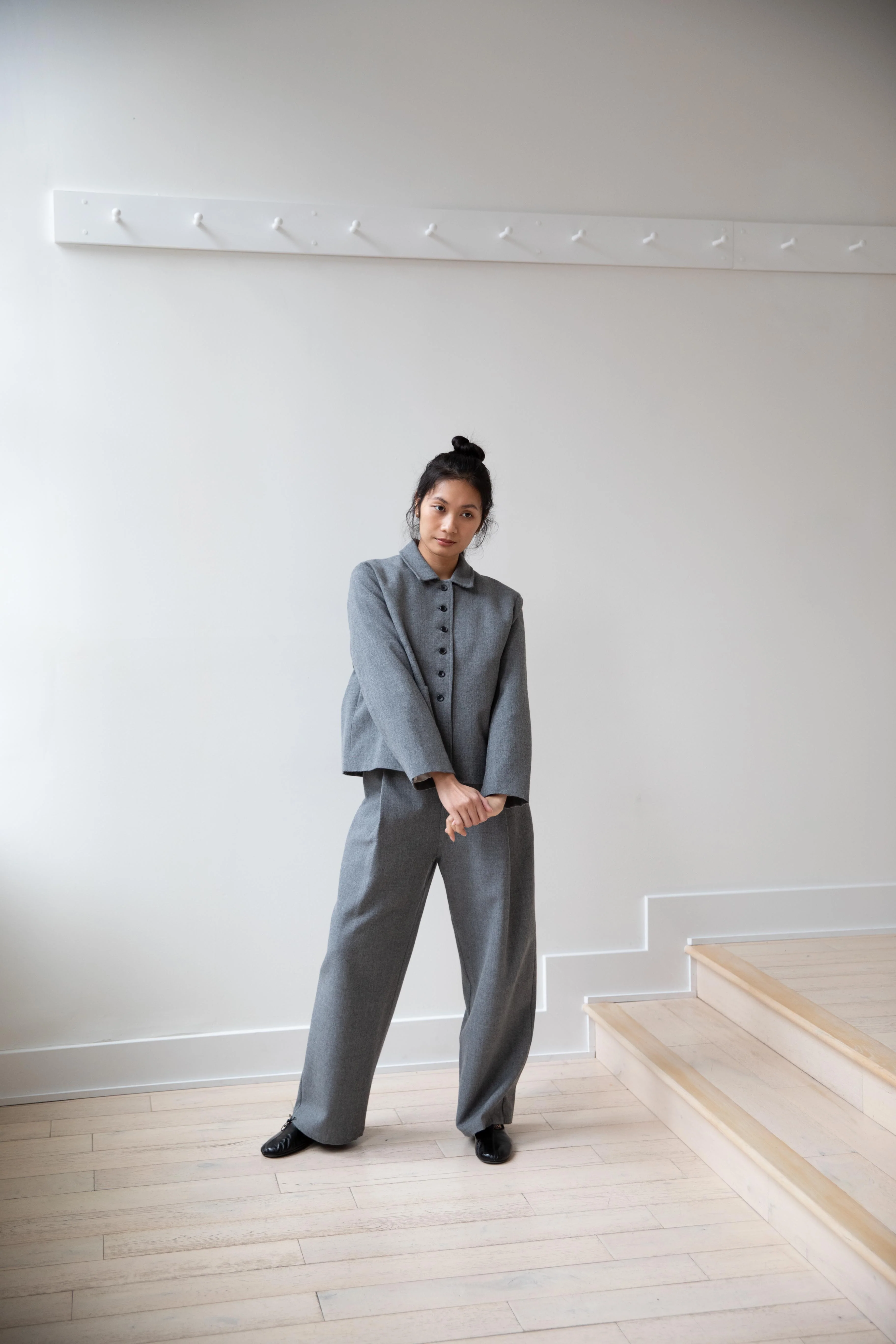 Cawley | Georgia Trouser in Light Grey Wool - Image 19