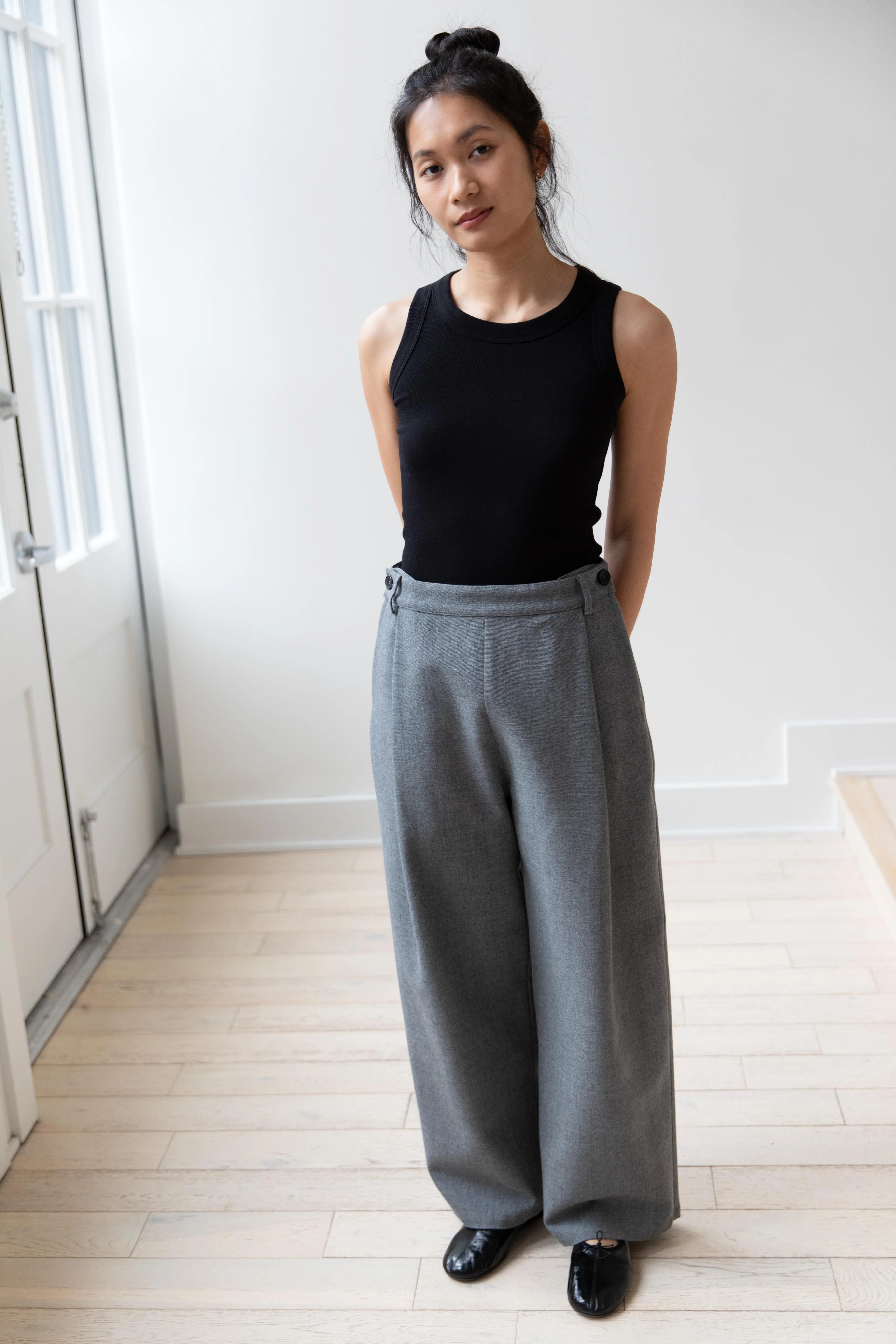 Cawley | Georgia Trouser in Light Grey Wool - Image 2