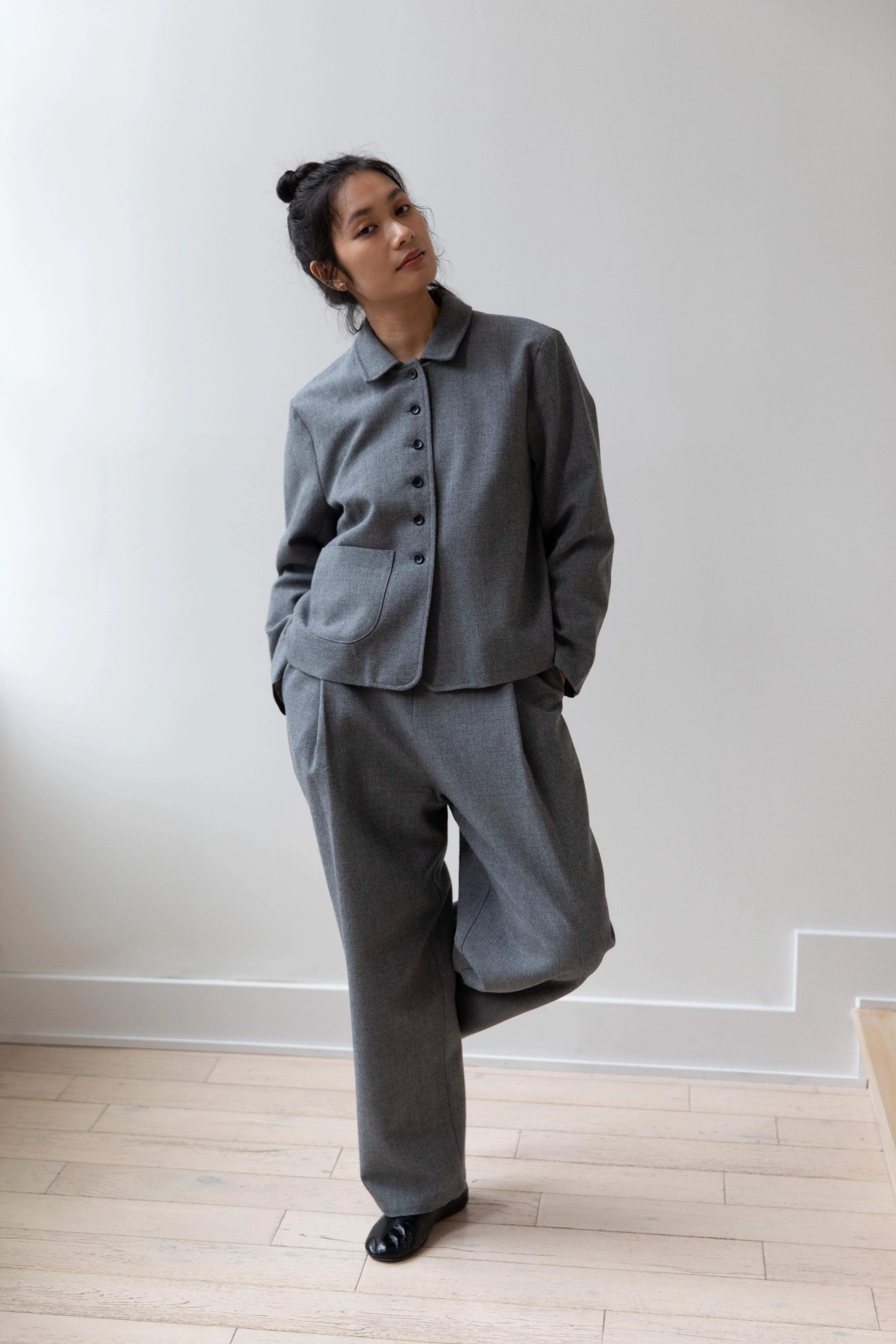 Cawley | Georgia Trouser in Light Grey Wool - Image 22