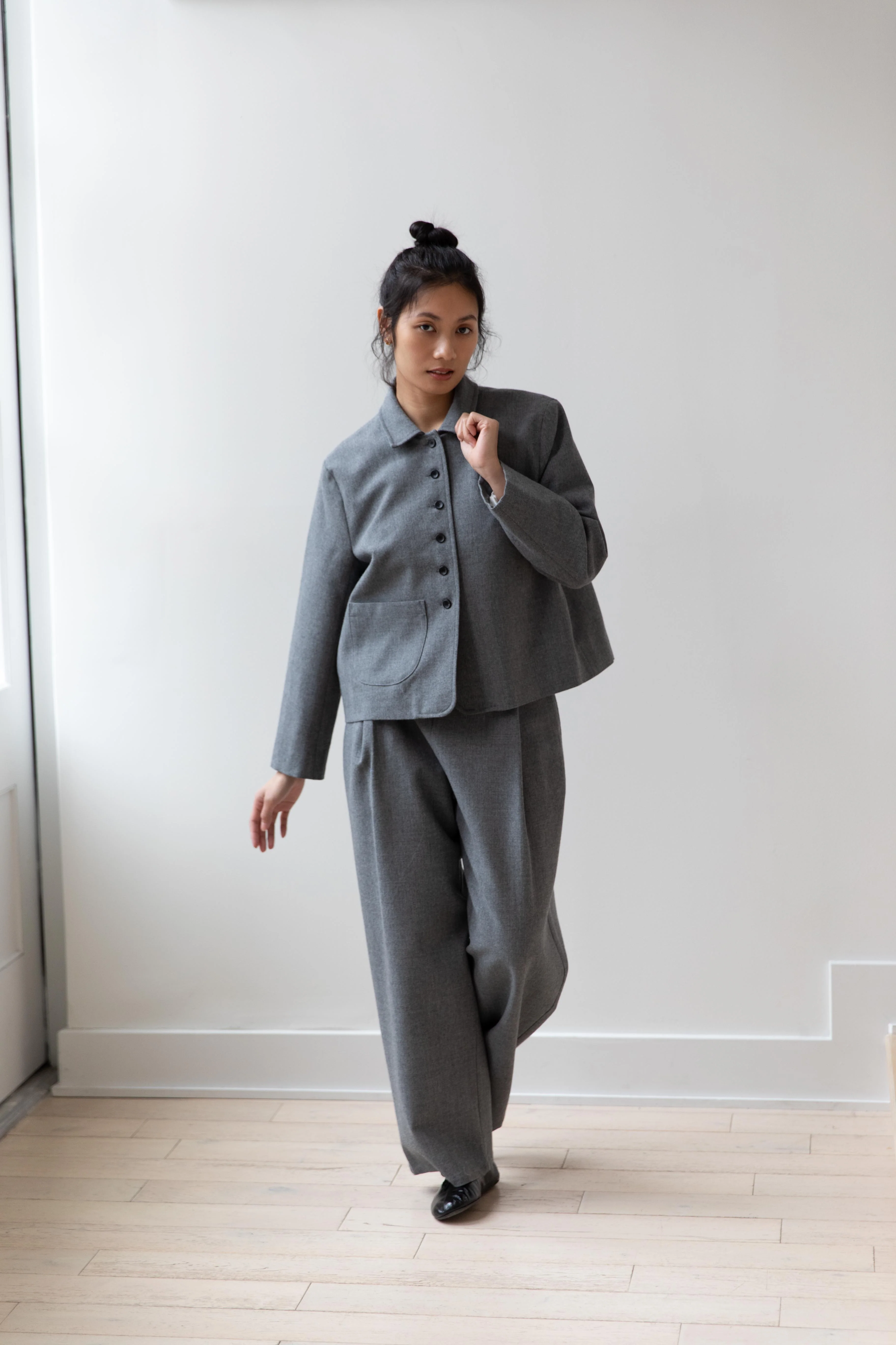 Cawley | Georgia Trouser in Light Grey Wool - Image 23