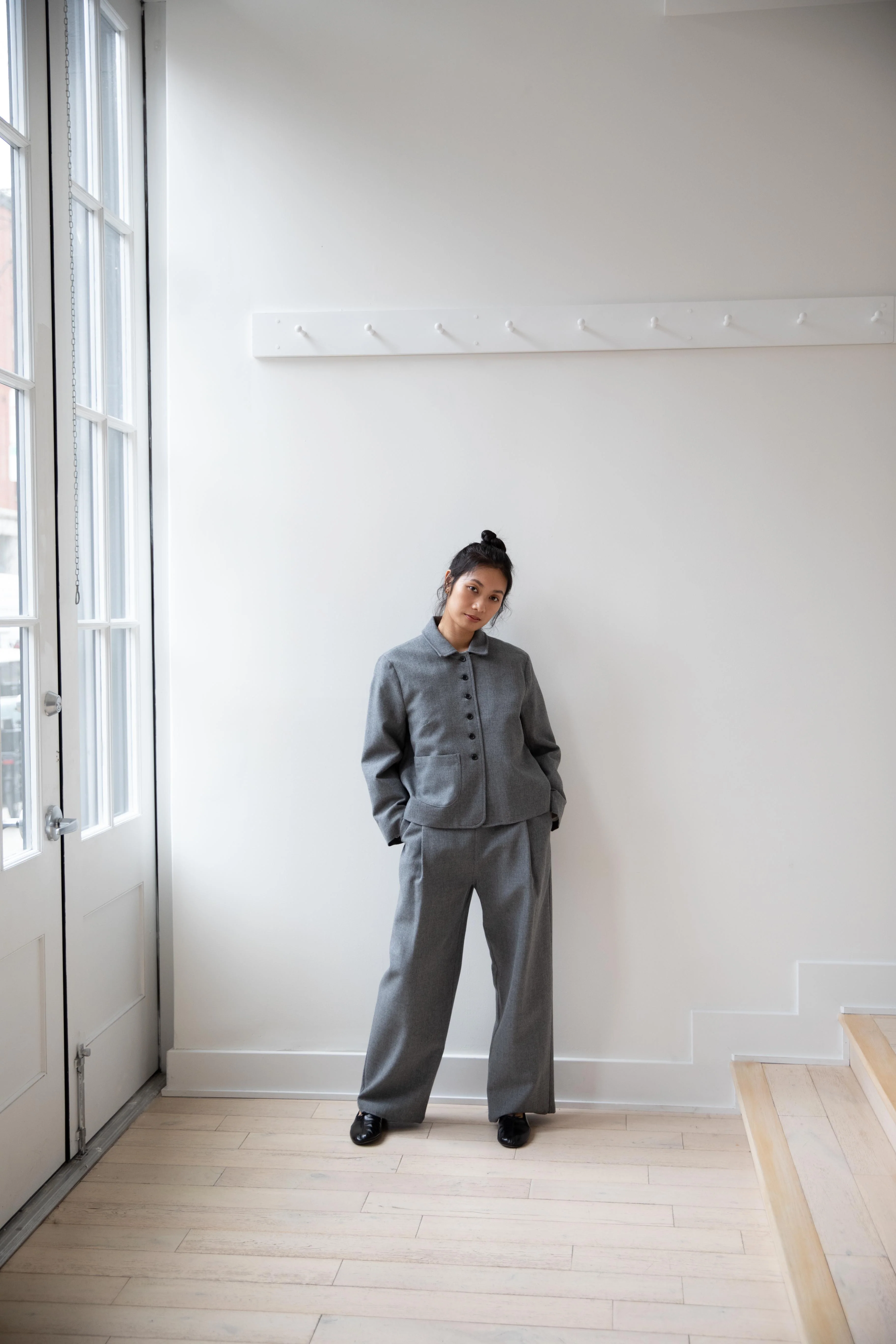 Cawley | Georgia Trouser in Light Grey Wool - Image 24