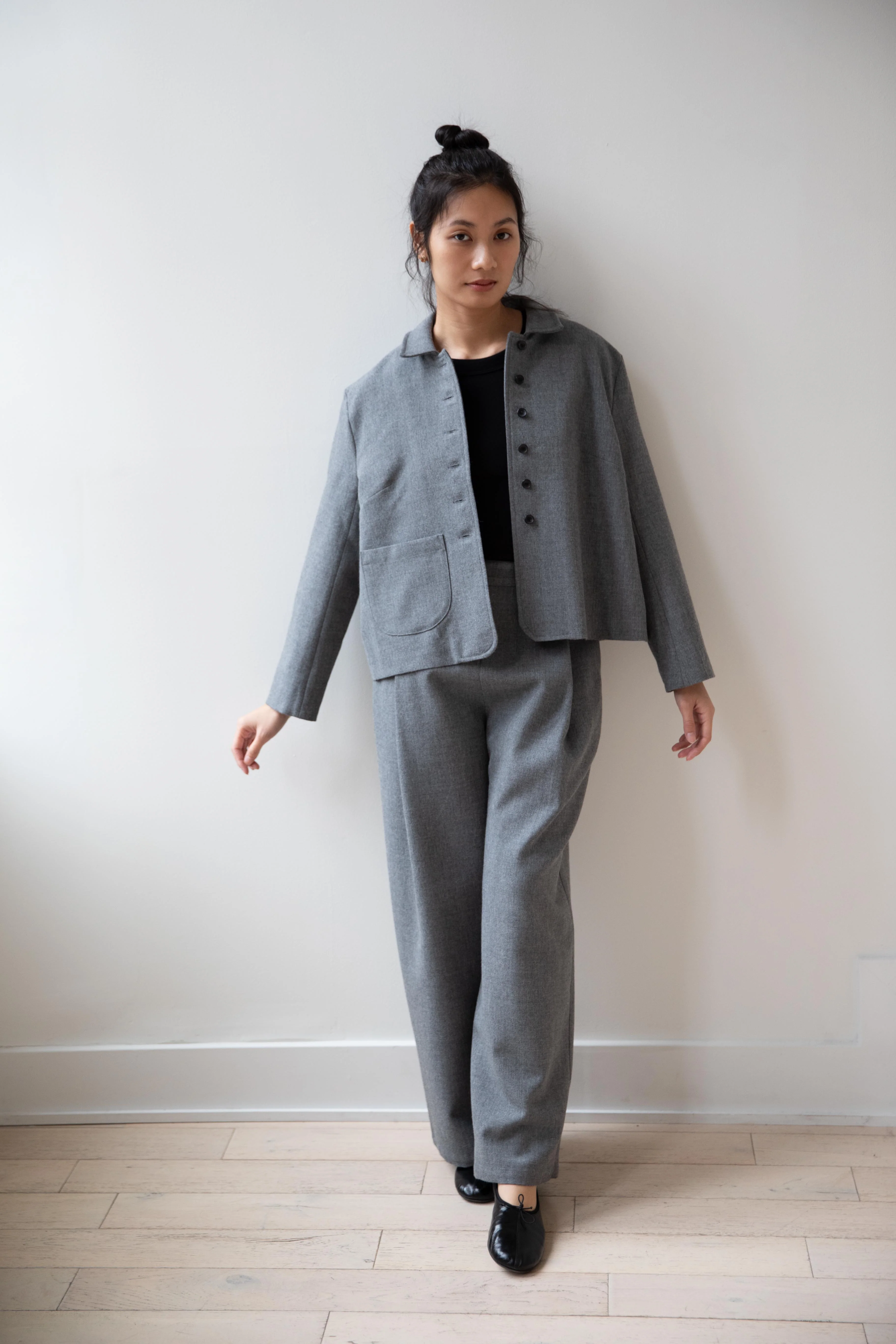 Cawley | Georgia Trouser in Light Grey Wool - Image 25