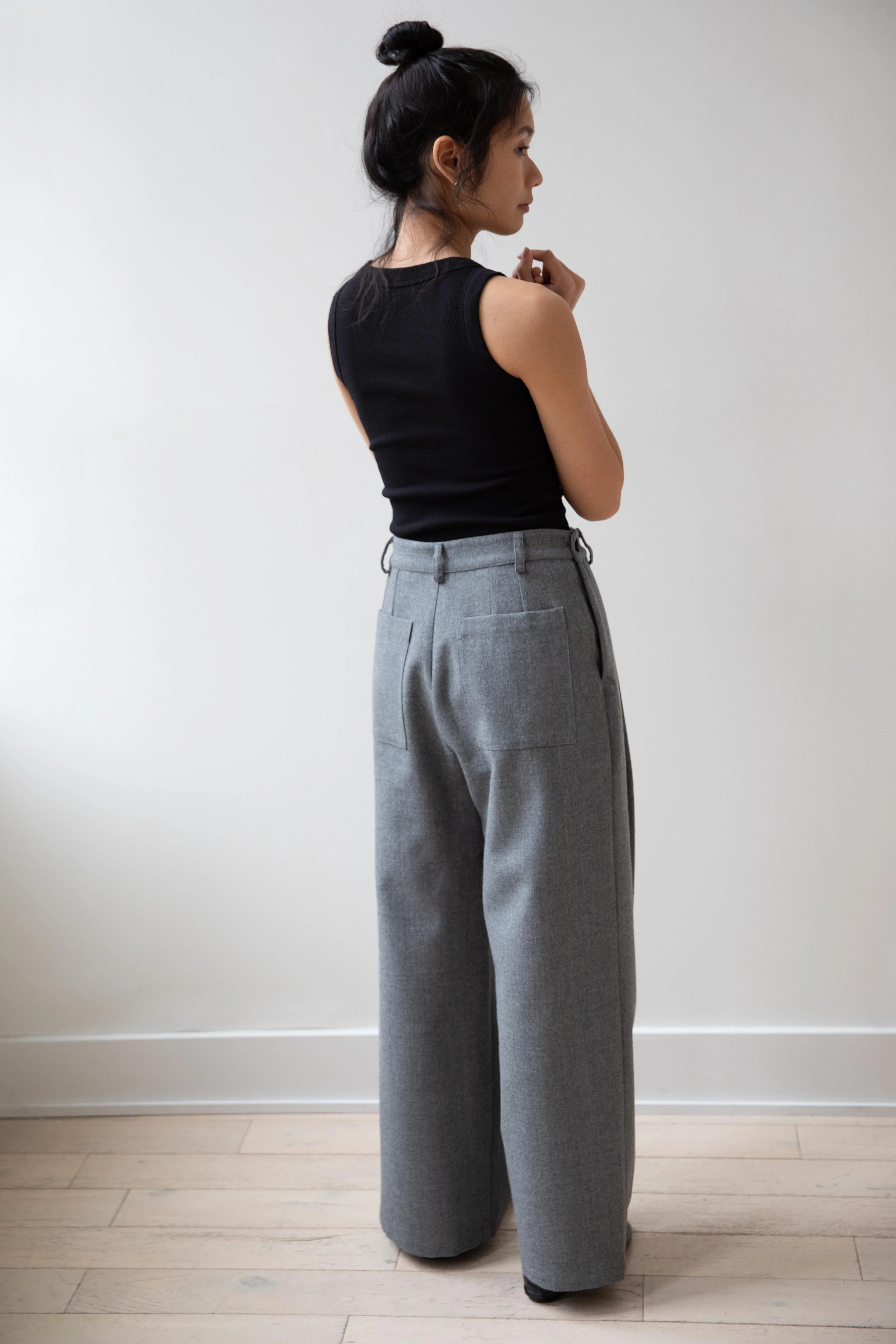 Cawley | Georgia Trouser in Light Grey Wool - Image 3