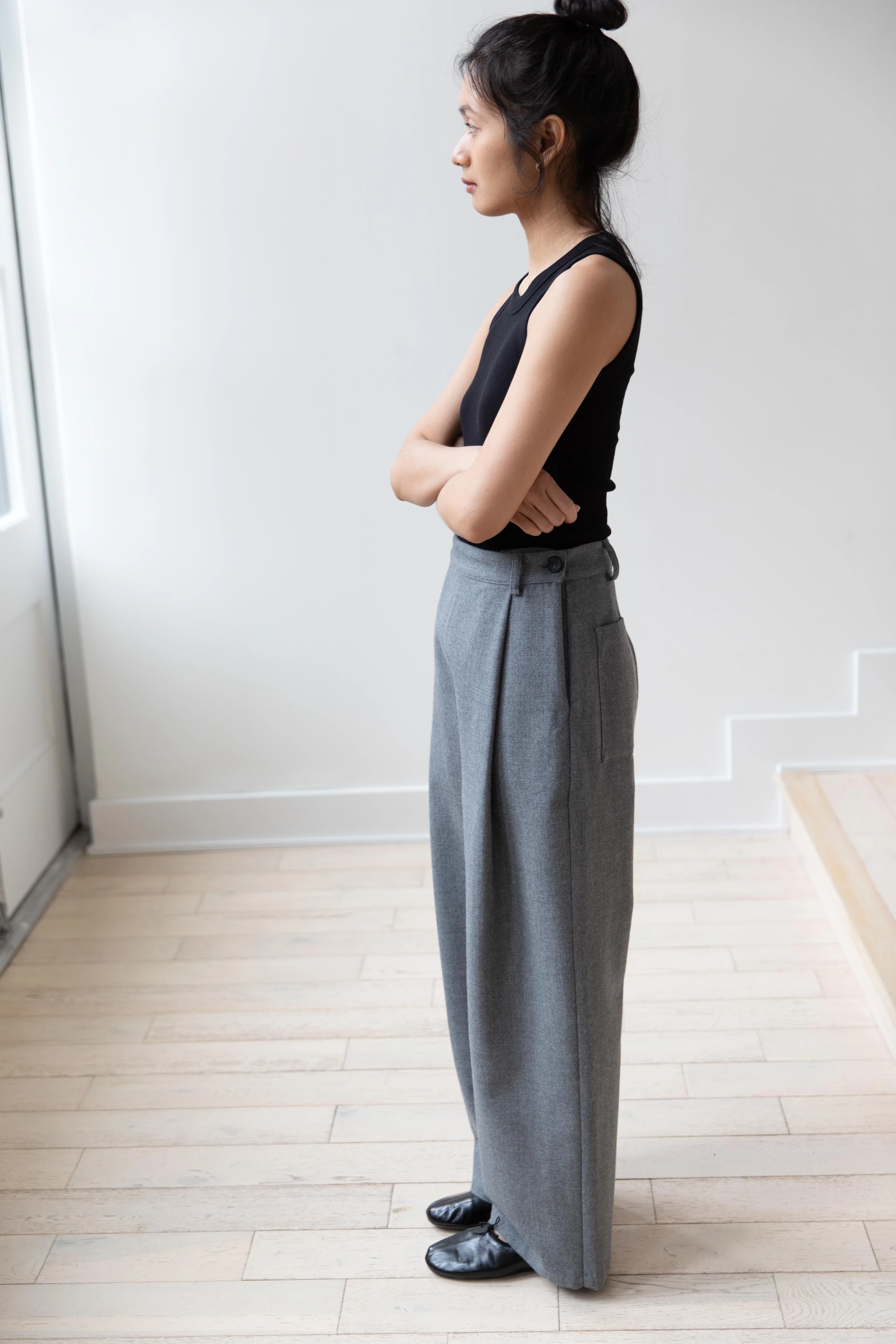 Cawley | Georgia Trouser in Light Grey Wool - Image 4
