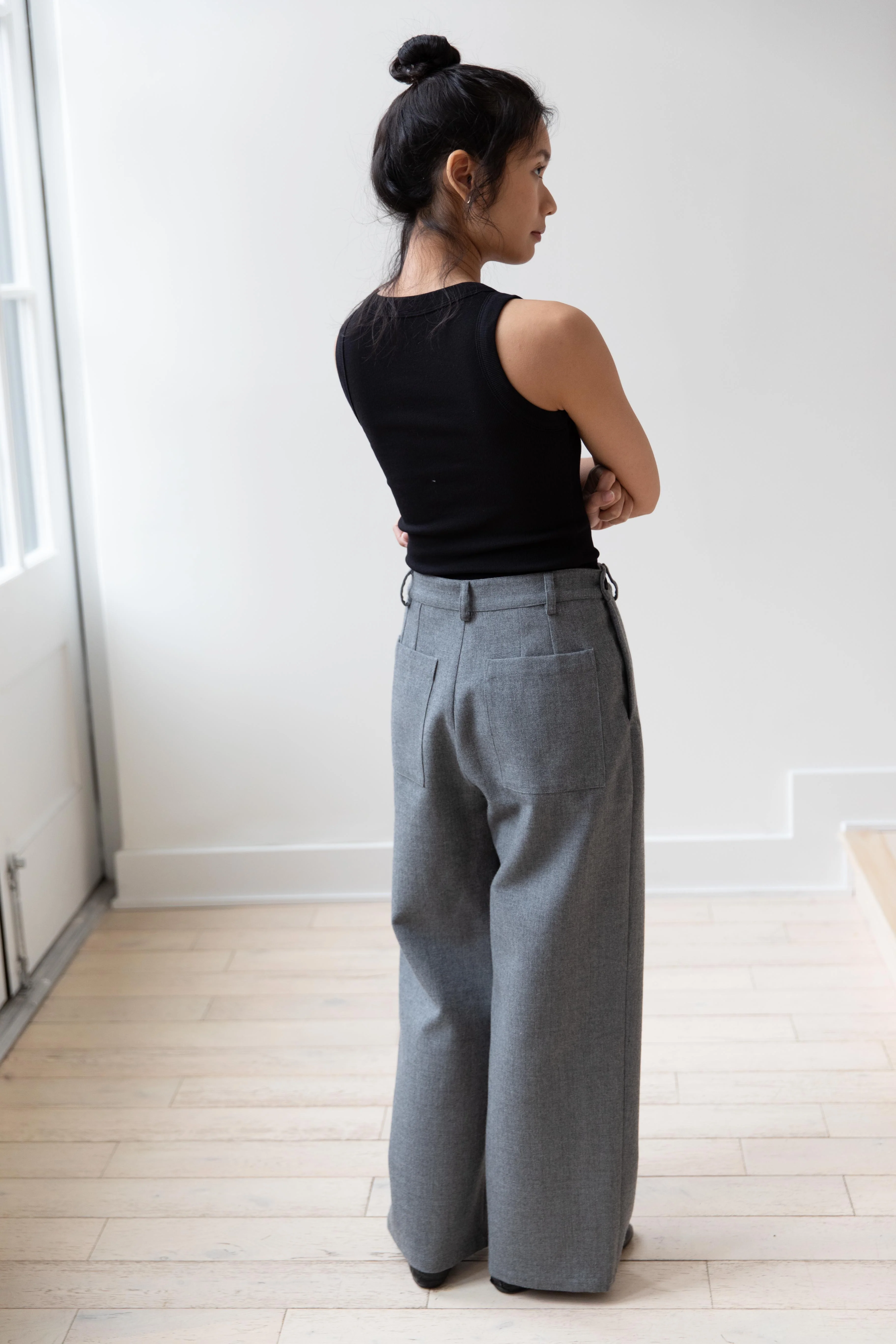 Cawley | Georgia Trouser in Light Grey Wool - Image 6